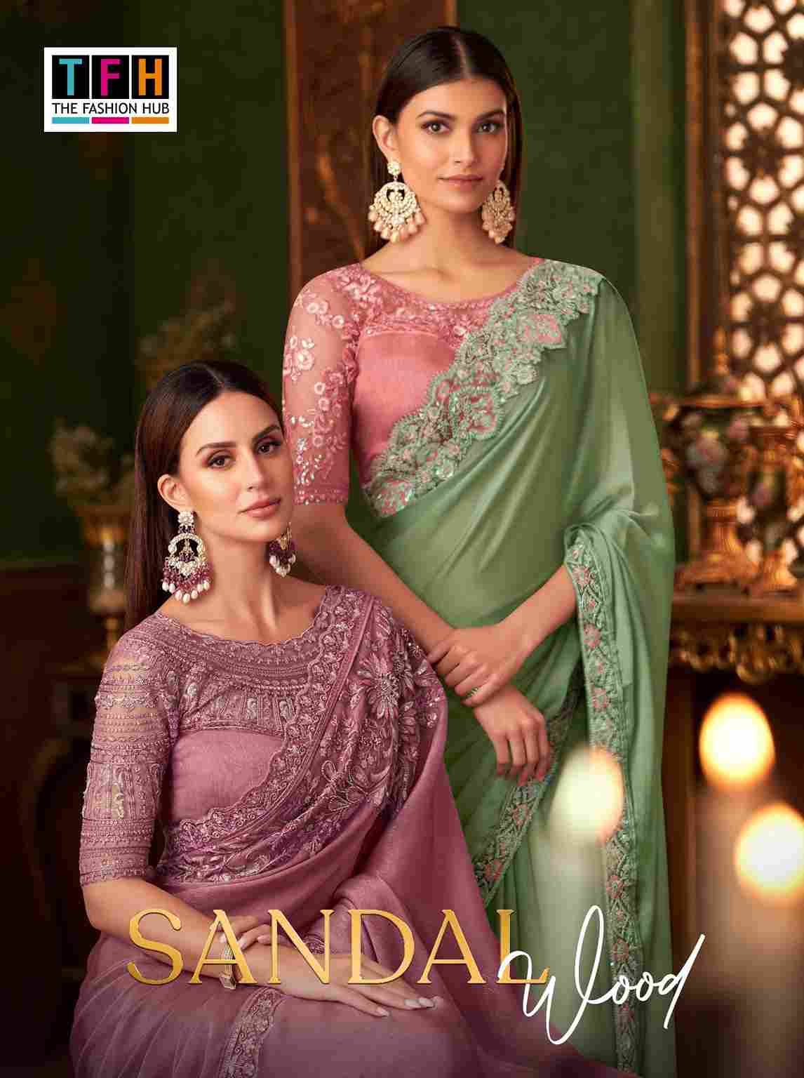 Sandalwood Vol-14 By TFH 1401 To 1418 Series Indian Traditional Wear Collection Beautiful Stylish Fancy Colorful Party Wear & Occasional Wear Chiffon/Georgette/Silk Sarees At Wholesale Price