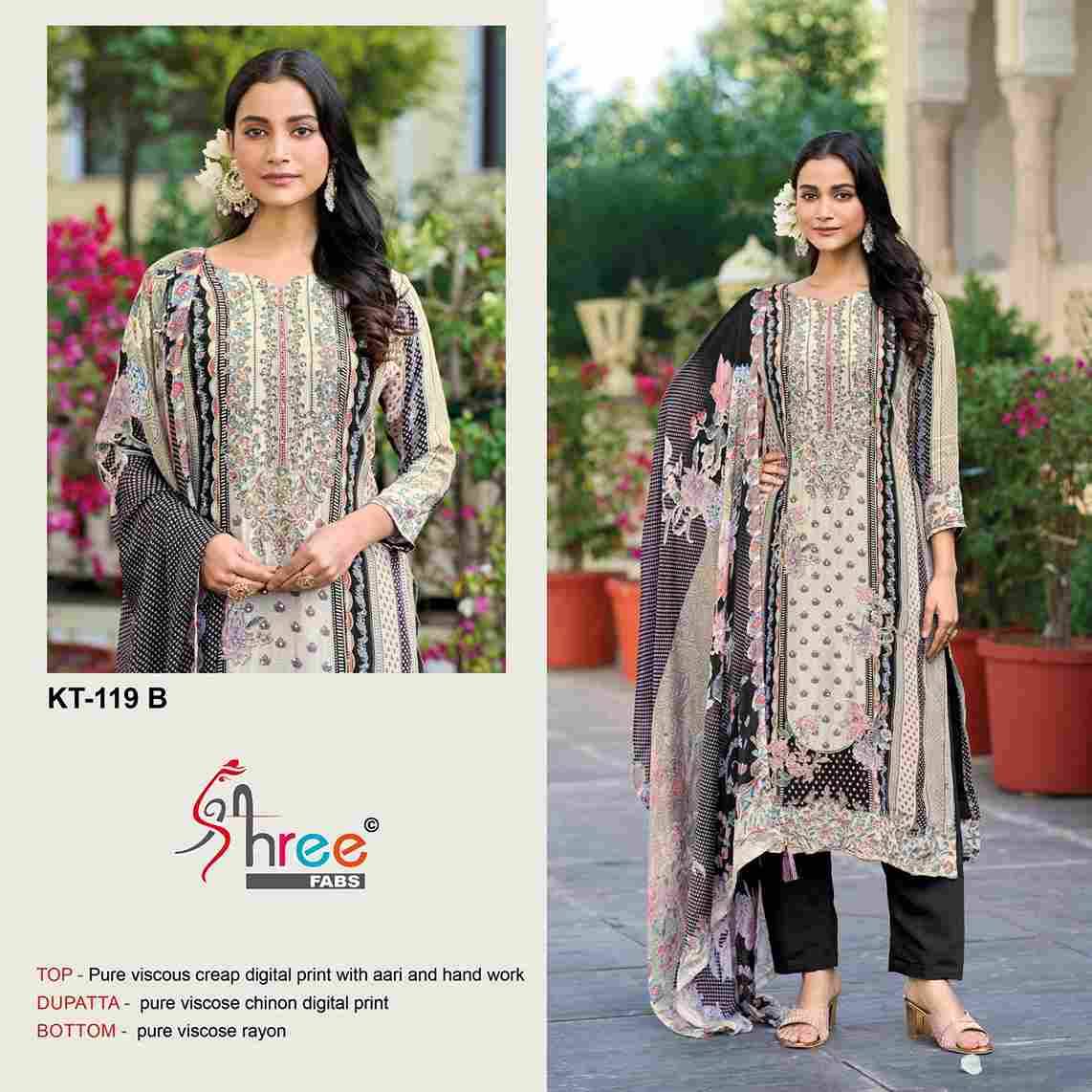 Shree Fabs Hit Design Kt-119 Colours By Shree Fabs Kt-119-A To Kt-119-D Series Designer Pakistani Suits Beautiful Fancy Stylish Colorful Party Wear & Occasional Wear Pure Viscose Crepe Embroidery Dresses At Wholesale Price