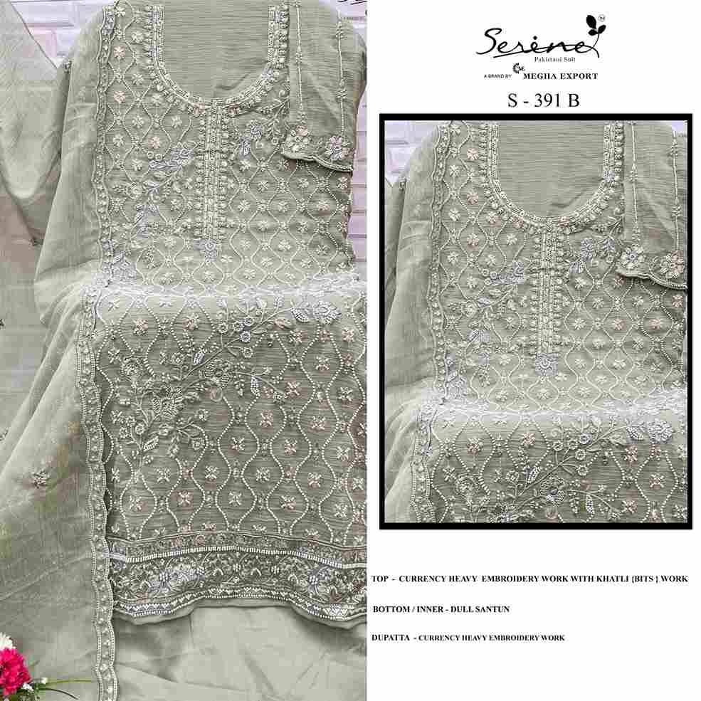 Serene Hit Design S-391 Colours By Serene S-391-A To S-391-D Series Designer Pakistani Suits Beautiful Fancy Colorful Stylish Party Wear & Occasional Wear Currency Embroidered Dresses At Wholesale Price