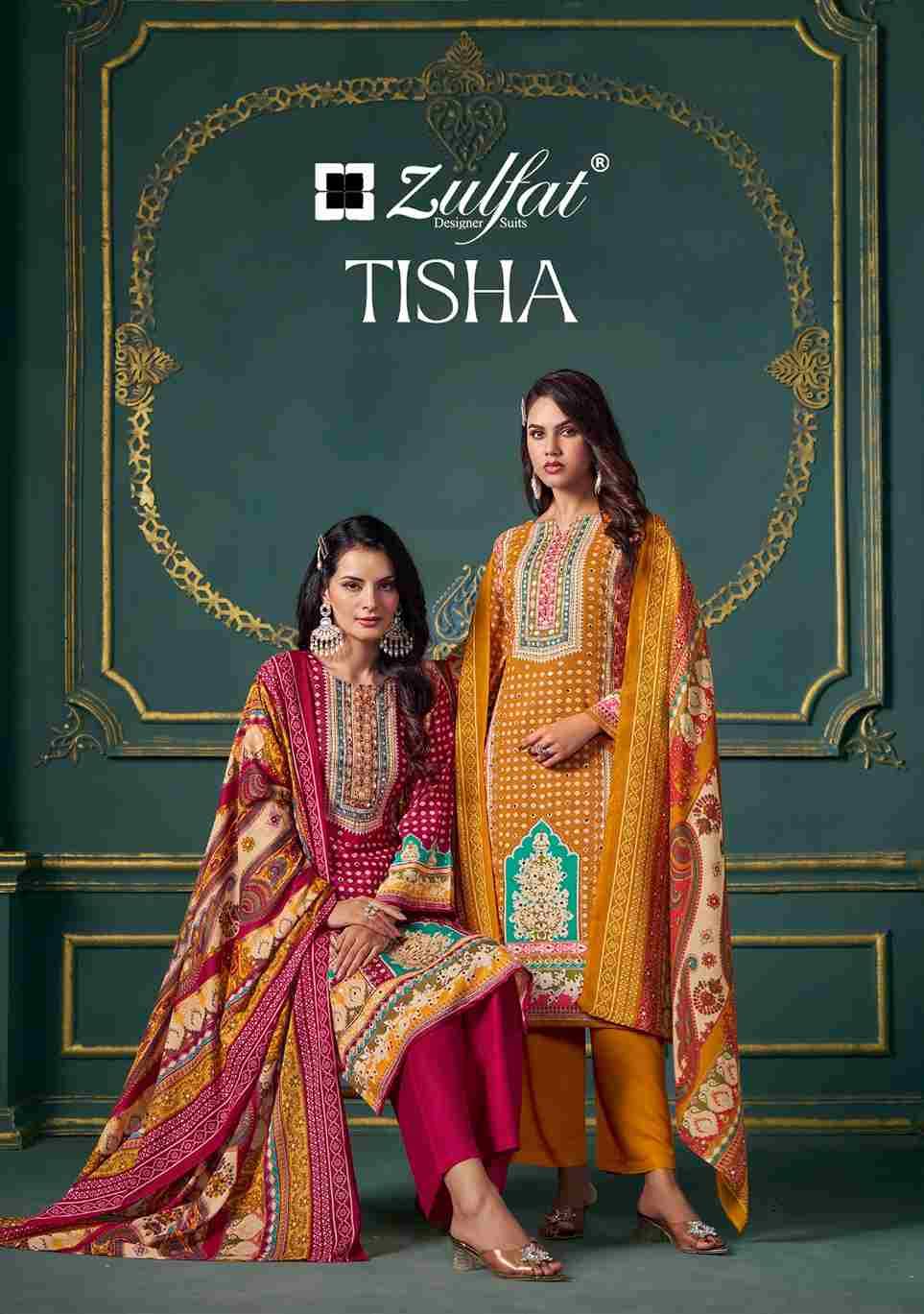 Tisha By Zulfat 605-001 To 605-006 Series Beautiful Festive Suits Stylish Fancy Colorful Casual Wear & Ethnic Wear Pure Viscose Rayon Print Dresses At Wholesale Price