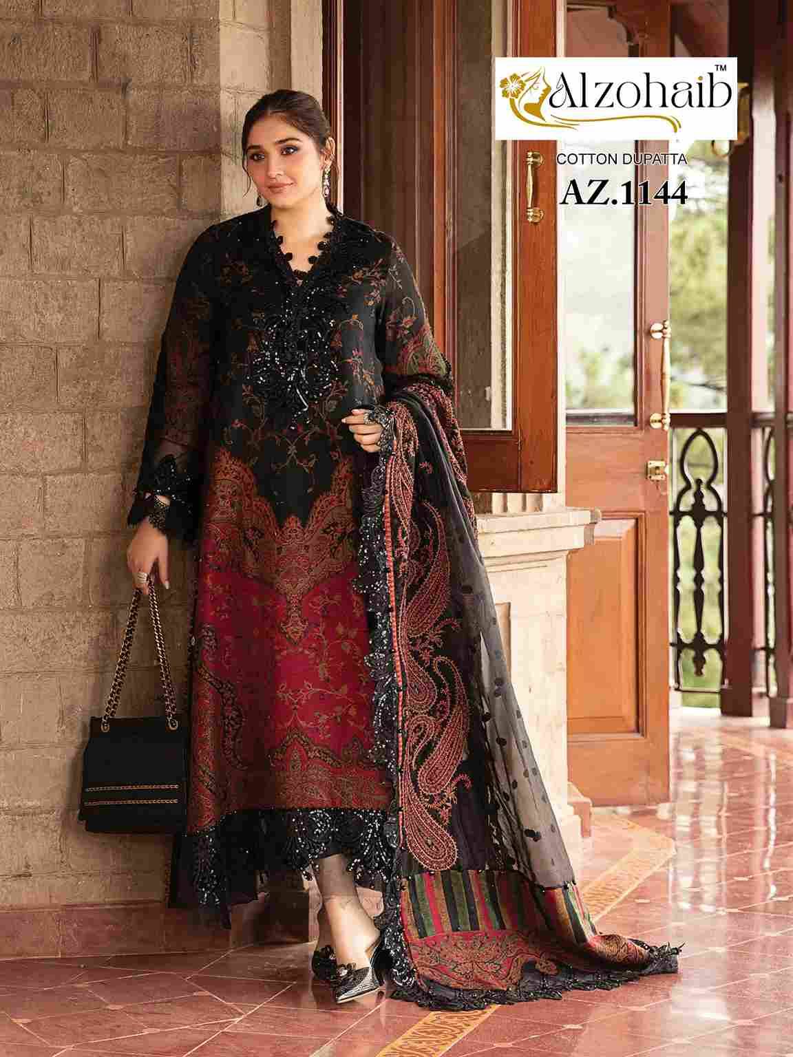 Alzohaib Hit Design 1144 By Alzohaib Beautiful Pakistani Suits Stylish Fancy Colorful Party Wear & Occasional Wear Pure Cotton Print Dresses At Wholesale Price