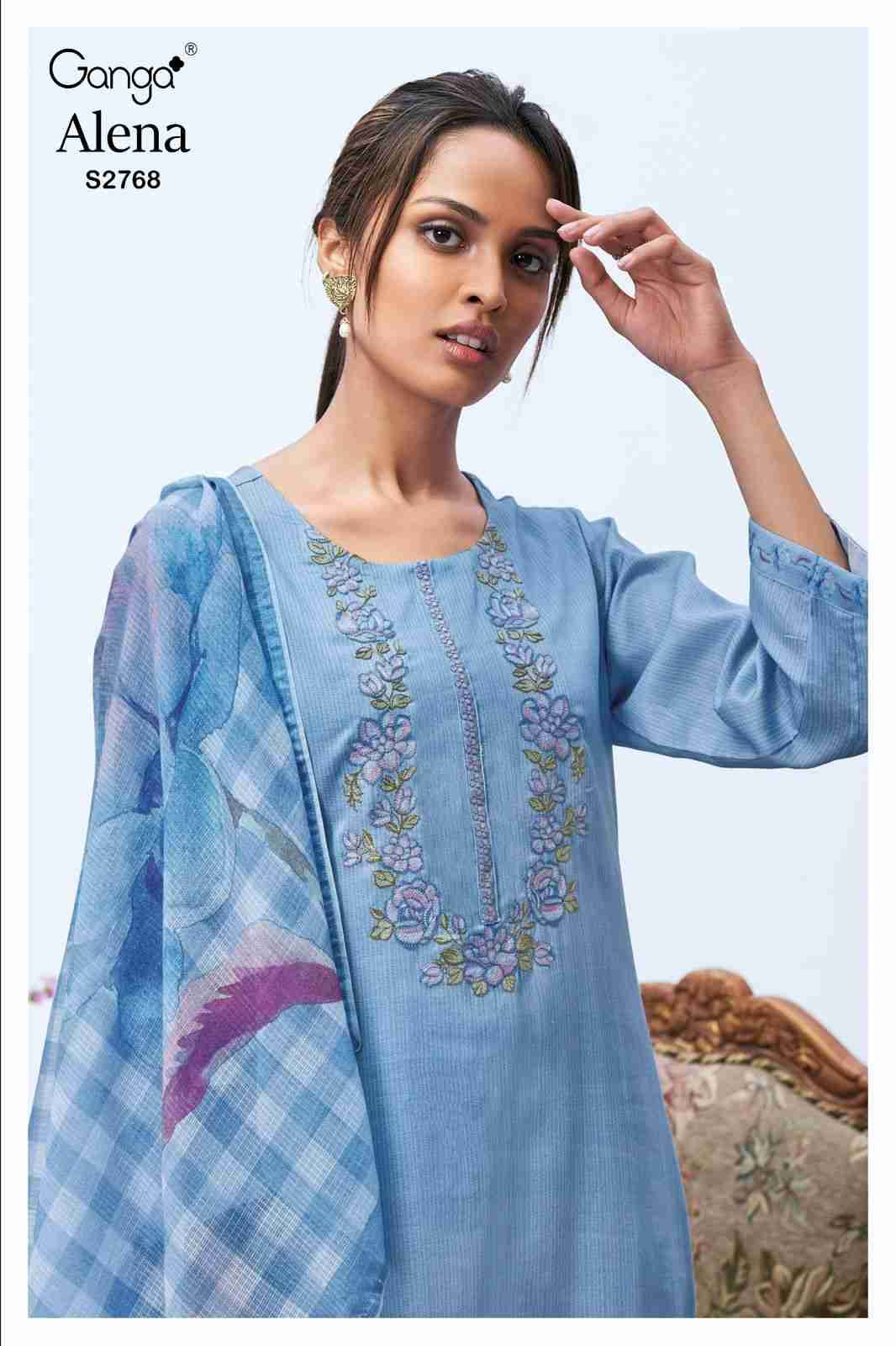 Alena-2768 By Ganga Fashion 2768-A To 2768-D Series Beautiful Festive Suits Colorful Stylish Fancy Casual Wear & Ethnic Wear Pure Cotton Dresses At Wholesale Price