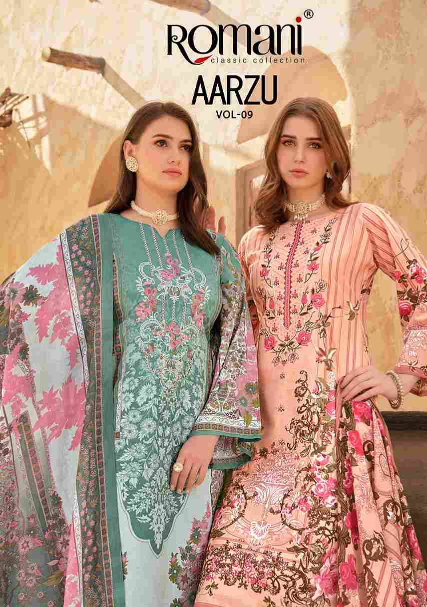 Aarzu Vol-9 By Romani 1092-001 To 1092-008 Series Beautiful Festive Suits Stylish Fancy Colorful Casual Wear & Ethnic Wear Soft Cotton Print Dresses At Wholesale Price