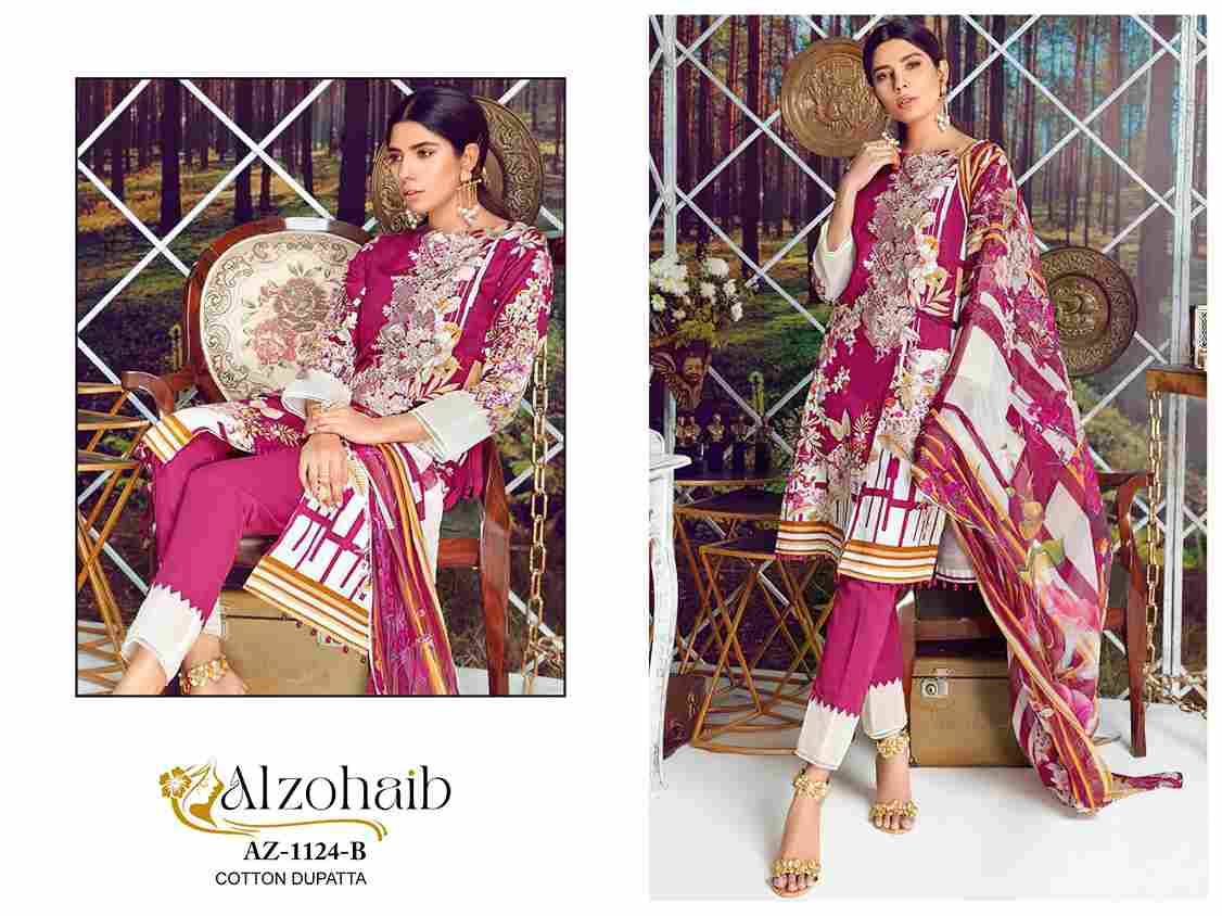 Alzohaib 1124 Colours By Alzohaib 1124-A To 1124-C Series Beautiful Festive Suits Colorful Stylish Fancy Casual Wear & Ethnic Wear Pure Cotton Print Dresses At Wholesale Price