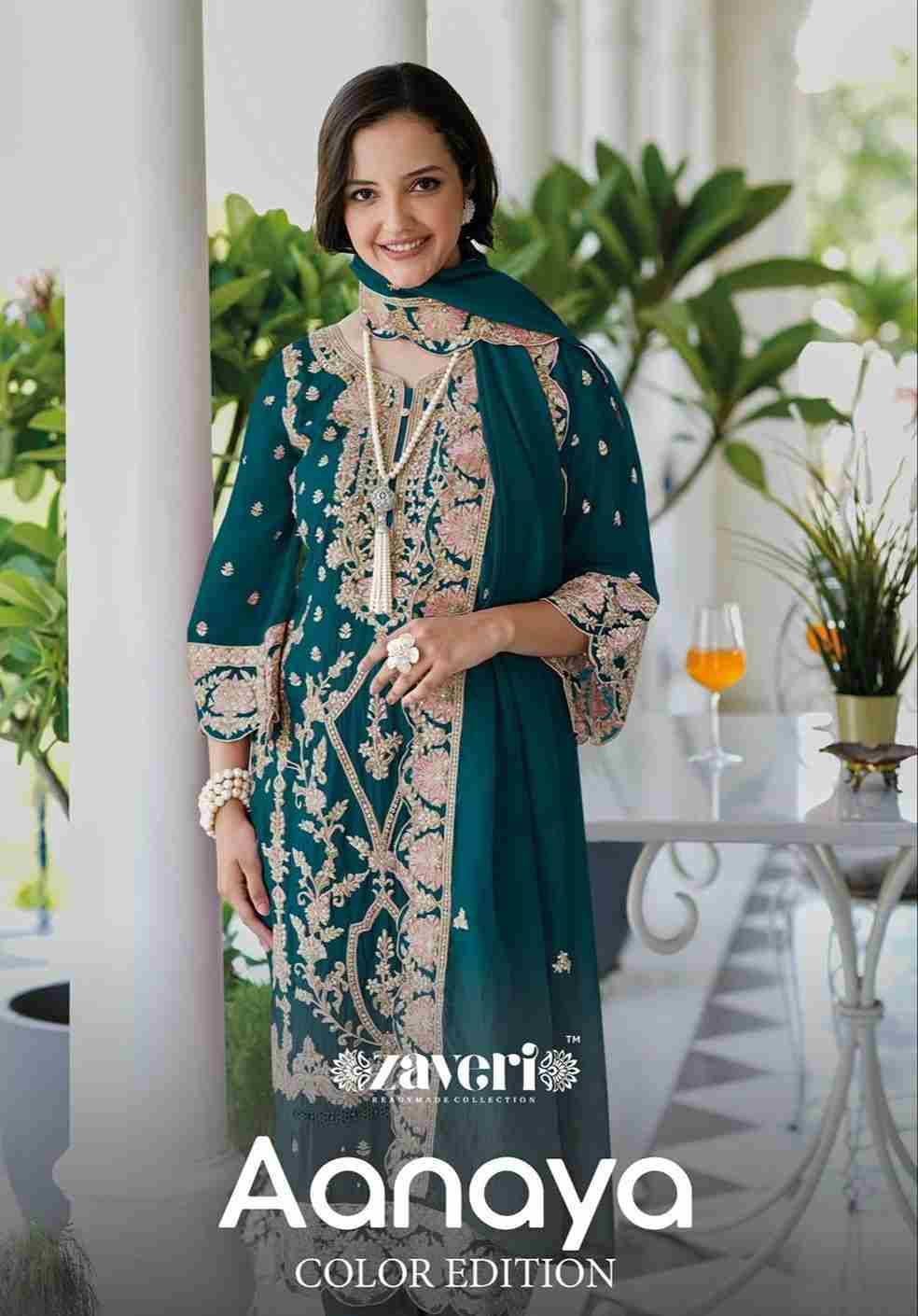 Aanaya Color Edition By Zaveri 1592 To 1595 Series Designer Festive Suits Collection Beautiful Stylish Fancy Colorful Party Wear & Occasional Wear Soft Organza Dresses At Wholesale Price