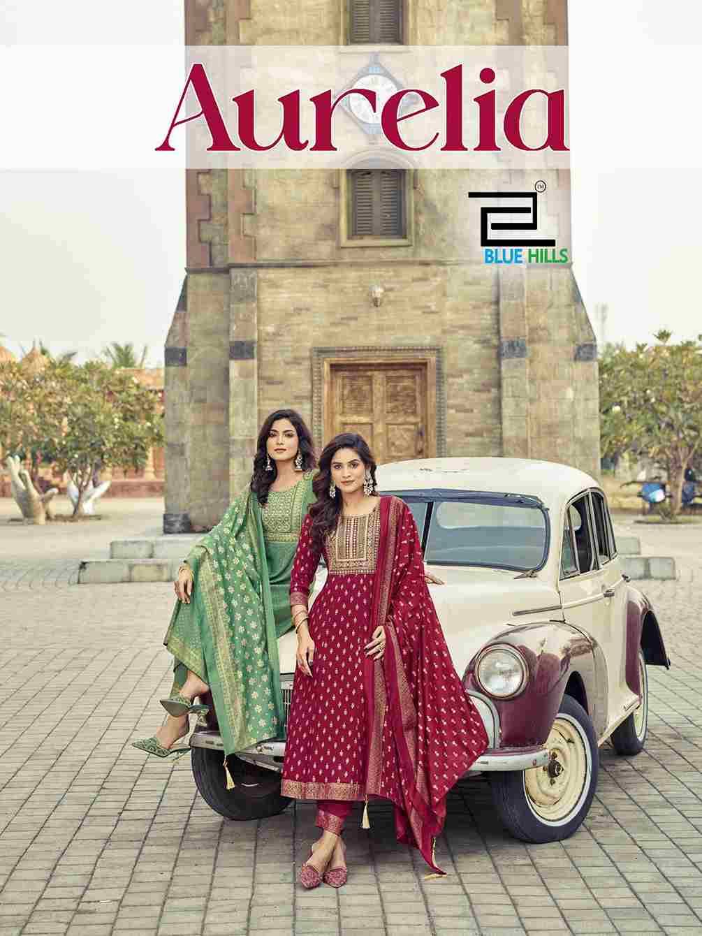 Aurelia By Blue Hills 1001 To 1006 Series Designer Festive Suits Collection Beautiful Stylish Fancy Colorful Party Wear & Occasional Wear Pure Chanderi Dresses At Wholesale Price