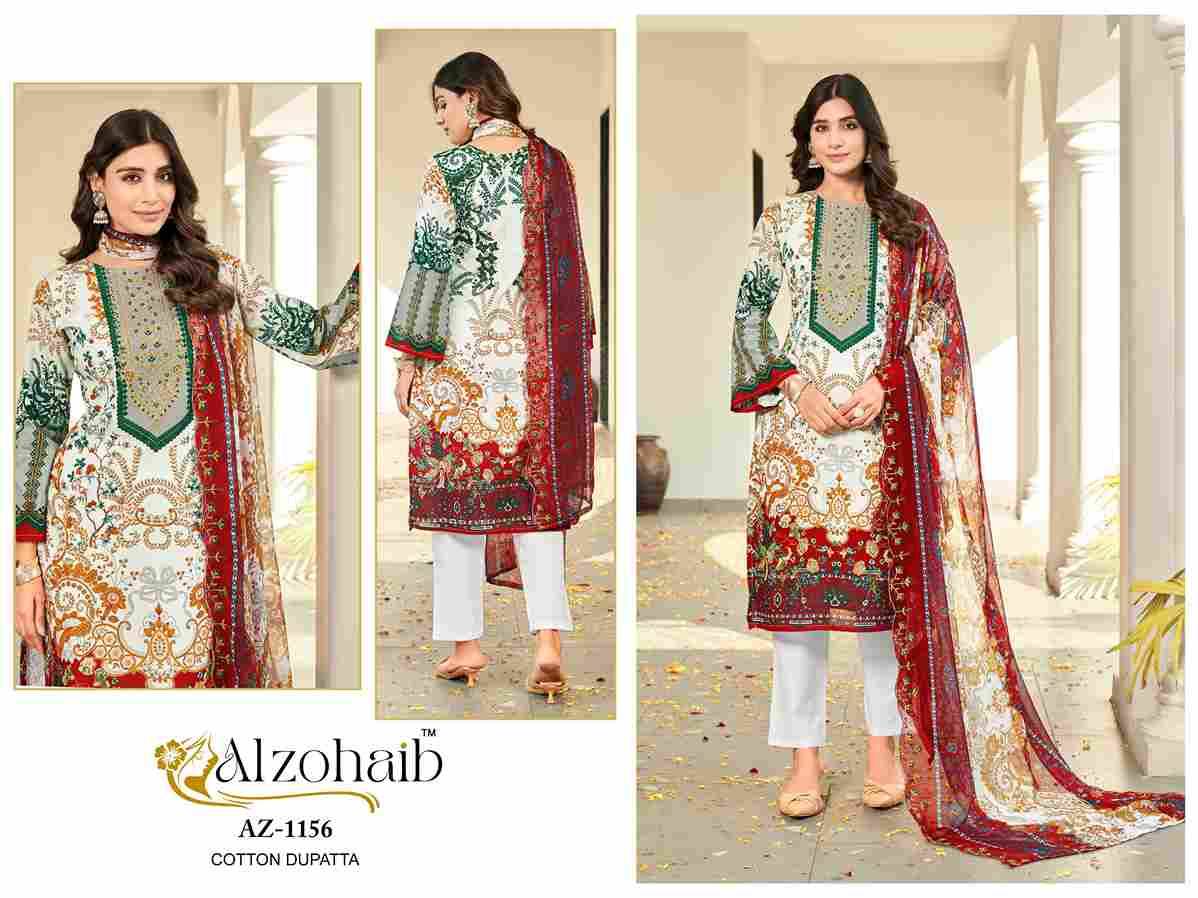 Alzohaib 1155 Series By Alzohaib 1155 To 1157 Series Beautiful Pakistani Suits Stylish Fancy Colorful Party Wear & Occasional Wear Pure Cotton Print Dresses At Wholesale Price