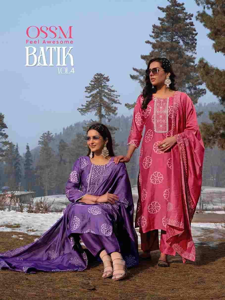 Batik Vol-4 By Ossm 101 To 106 Series Beautiful Stylish Festive Suits Fancy Colorful Casual Wear & Ethnic Wear & Ready To Wear Pure Chanderi Dresses At Wholesale Price