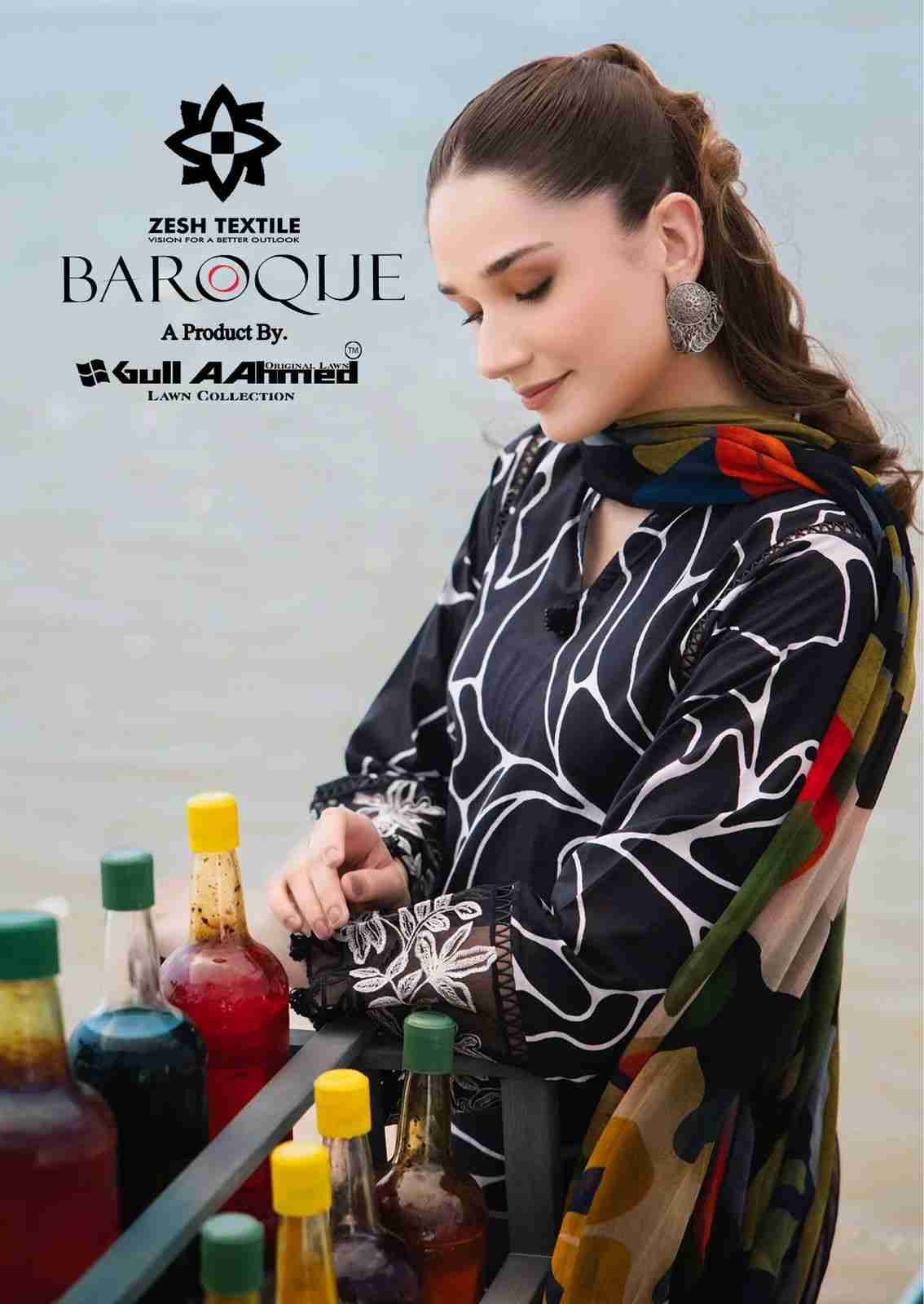 Baroque By Zesh Textile 1001 To 1006 Series Beautiful Pakistani Suits Colorful Stylish Fancy Casual Wear & Ethnic Wear Pure Lawn Dresses At Wholesale Price