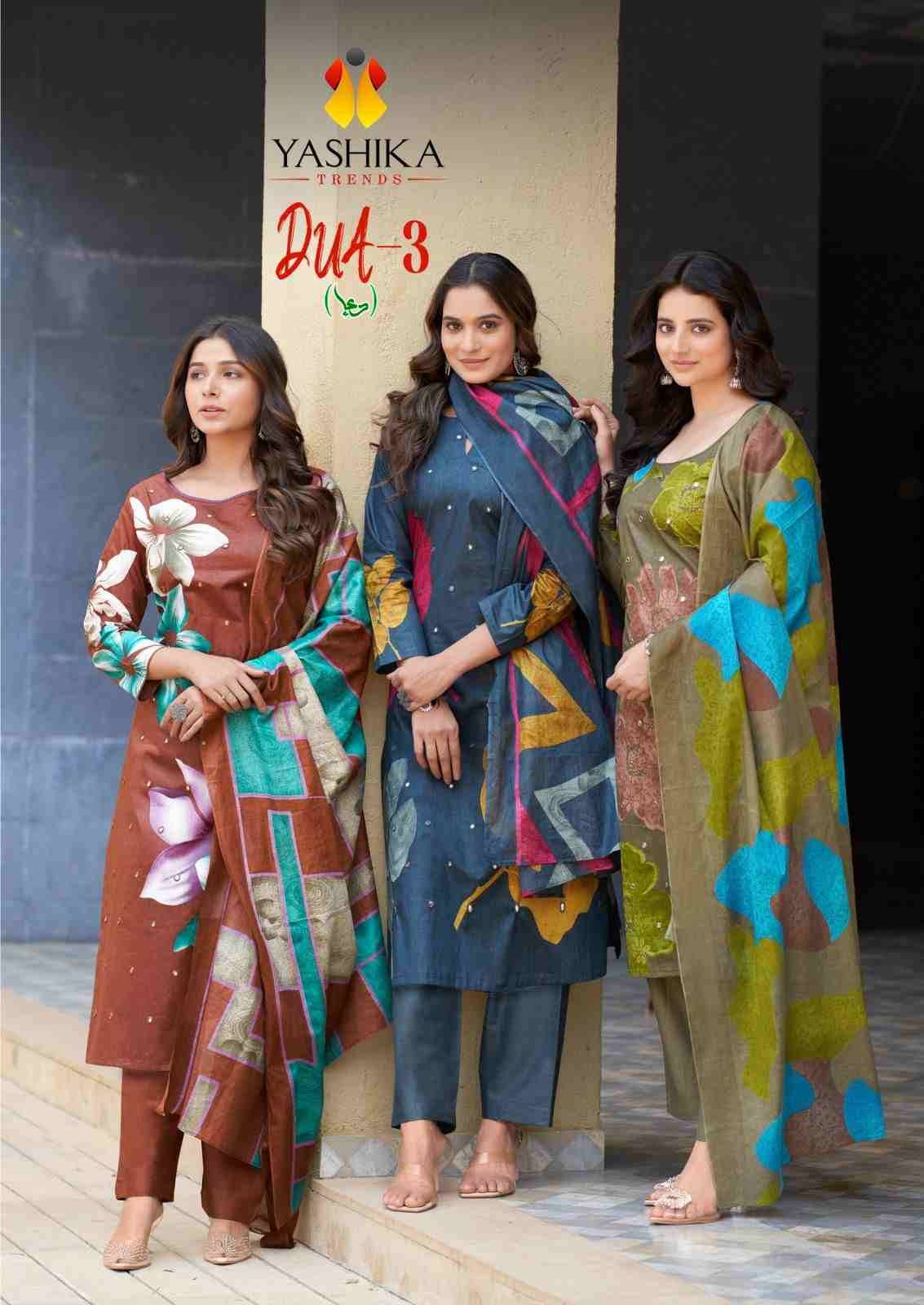 Dua Vol-3 By Yashika Trends 3001 To 3008 Series Beautiful Festive Suits Colorful Stylish Fancy Casual Wear & Ethnic Wear Pure Cotton Print Dresses At Wholesale Price