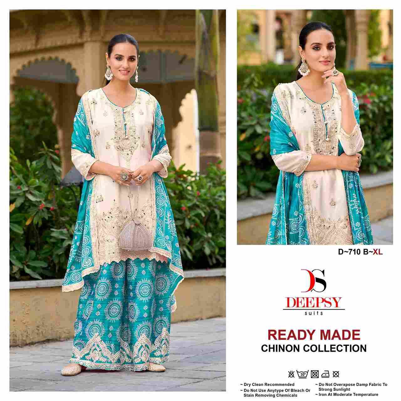 Deepsy Hit Design 710 Colours By Deepsy Suits 710-A To 710-D Series Designer Pakistani Suits Collection Beautiful Stylish Fancy Colorful Party Wear & Occasional Wear Pure Chinnon Dresses At Wholesale Price