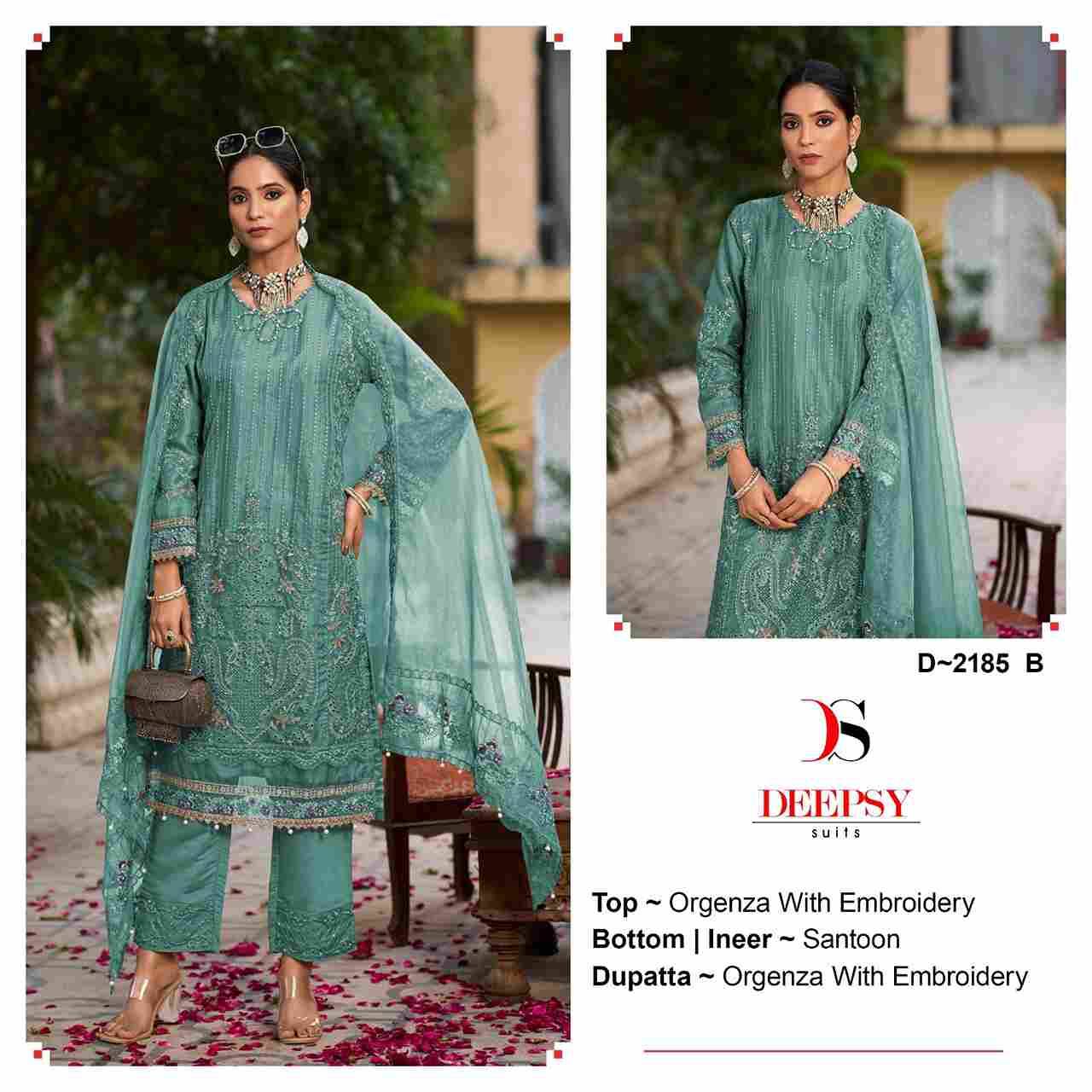 Deepsy Hit Design 2185 Colours By Deepsy Suits 2185-A To 2185-D Series Beautiful Pakistani Suits Colorful Stylish Fancy Casual Wear & Ethnic Wear Organza Embroidered Dresses At Wholesale Price