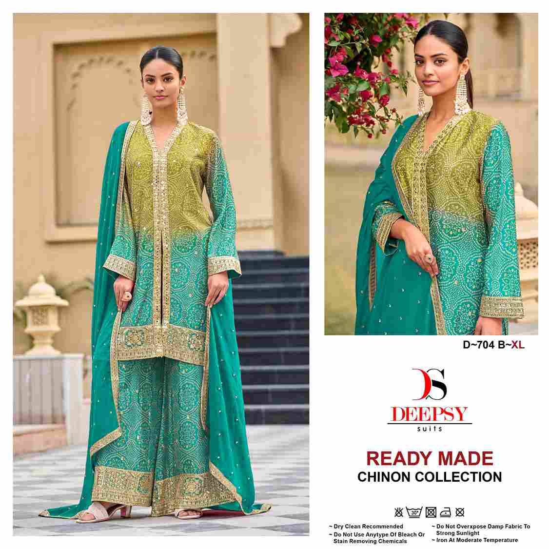 Deepsy Hit Design 704 Colours By Deepsy Suits 704-A To 704-D Series Beautiful Pakistani Suits Colorful Stylish Fancy Casual Wear & Ethnic Wear Pure Chinnon Embroidered Dresses At Wholesale Price