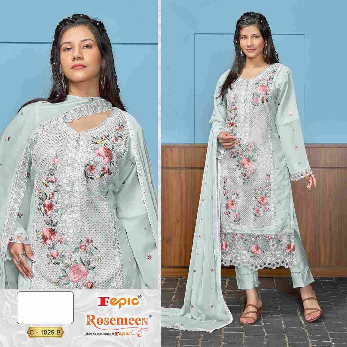 Fepic 1829 Colours By Fepic 1829-A To 1829-C Series Beautiful Pakistani Suits Colorful Stylish Fancy Casual Wear & Ethnic Wear Georgette Embroidered Dresses At Wholesale Price