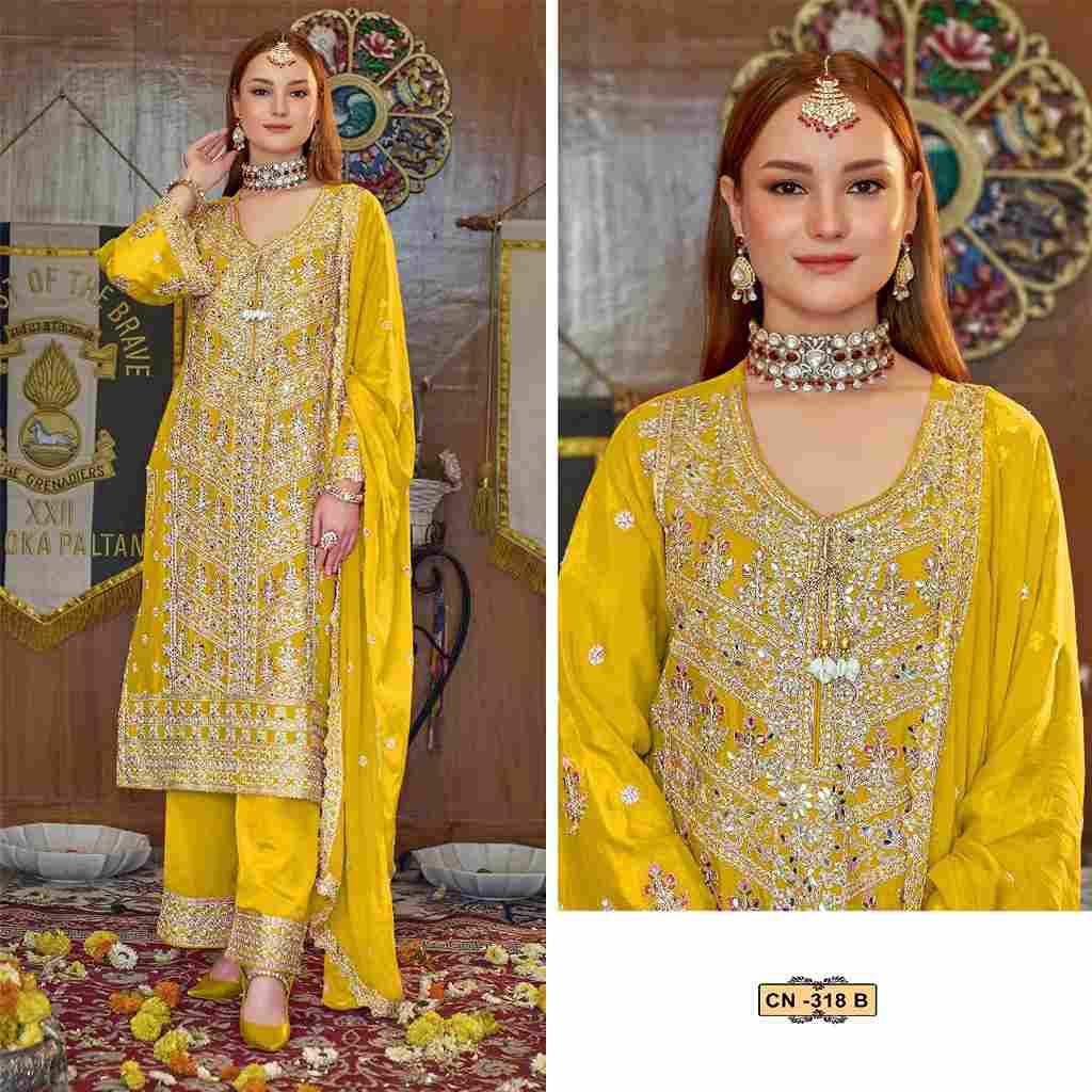 Fepic 318 Colours By Fepic 318-A To 318-B Series Beautiful Pakistani Suits Colorful Stylish Fancy Casual Wear & Ethnic Wear Chinnon Embroidered Dresses At Wholesale Price