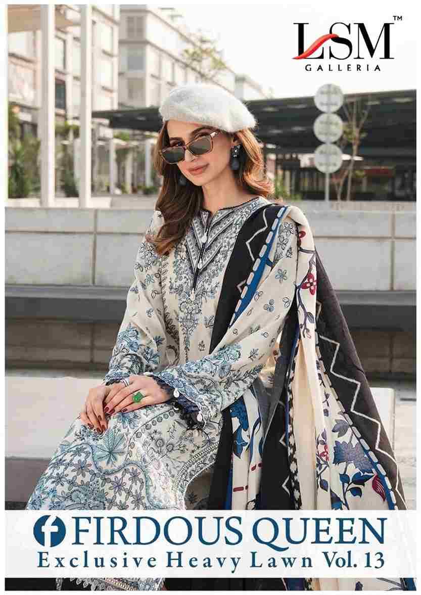 Firdous Queen Vol-13 By Lsm Galleria 131 To 136 Series Beautiful Stylish Festive Suits Fancy Colorful Casual Wear & Ethnic Wear & Ready To Wear Pure Lawn Print Dresses At Wholesale Price