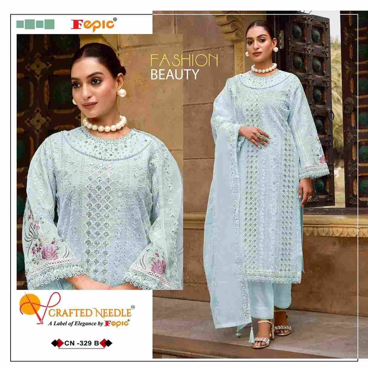 Fepic 329 Colours By Fepic 329-A To 329-C Series Beautiful Pakistani Suits Colorful Stylish Fancy Casual Wear & Ethnic Wear Organza Embroidered Dresses At Wholesale Price