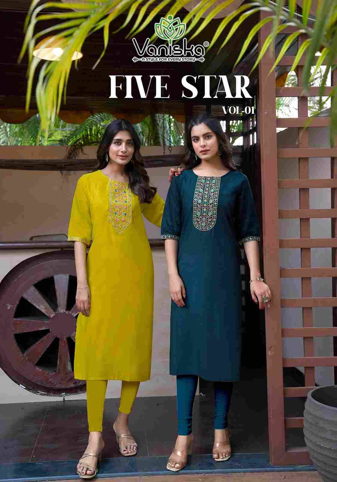 Five Star Vol-1 By Vaniska 1001 To 1008 Series Designer Stylish Fancy Colorful Beautiful Party Wear & Ethnic Wear Collection Vatican Silk Print Kurtis At Wholesale Price