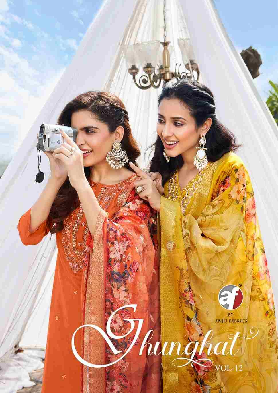 Ghunghat Vol-12 By Anju Fabrics 4101 To 4106 Series Beautiful Festive Suits Colorful Stylish Fancy Casual Wear & Ethnic Wear Dola Silk Dresses At Wholesale Price