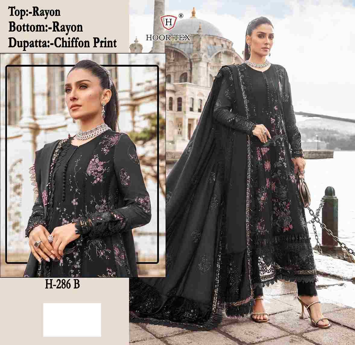 Hoor Tex Hit Design H-286 Colours By Hoor Tex H-286-A To H-286-C Series Designer Festive Pakistani Suits Collection Beautiful Stylish Fancy Colorful Party Wear & Occasional Wear Rayon With Embroidered Dresses At Wholesale Price