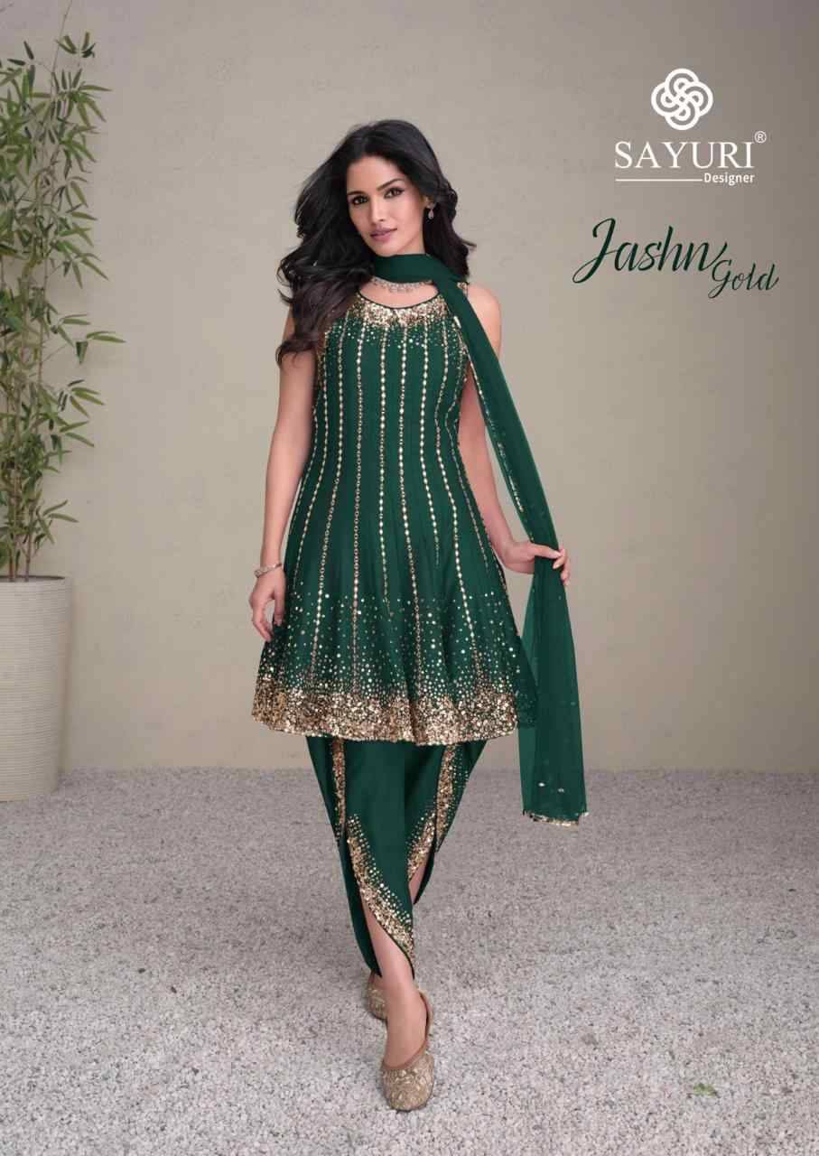 Jashn Gold By Sayuri 5459 To 5459-D Series Beautiful Festive Suits Colorful Stylish Fancy Casual Wear & Ethnic Wear Premium Silk Dresses At Wholesale Price