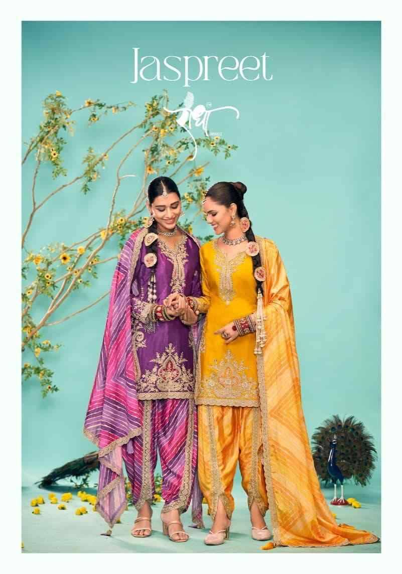 Jaspreet By Radha Trendz 3031 To 3034 Series Festive Suits Beautiful Fancy Colorful Stylish Party Wear & Occasional Wear Chinnon Dresses At Wholesale Price