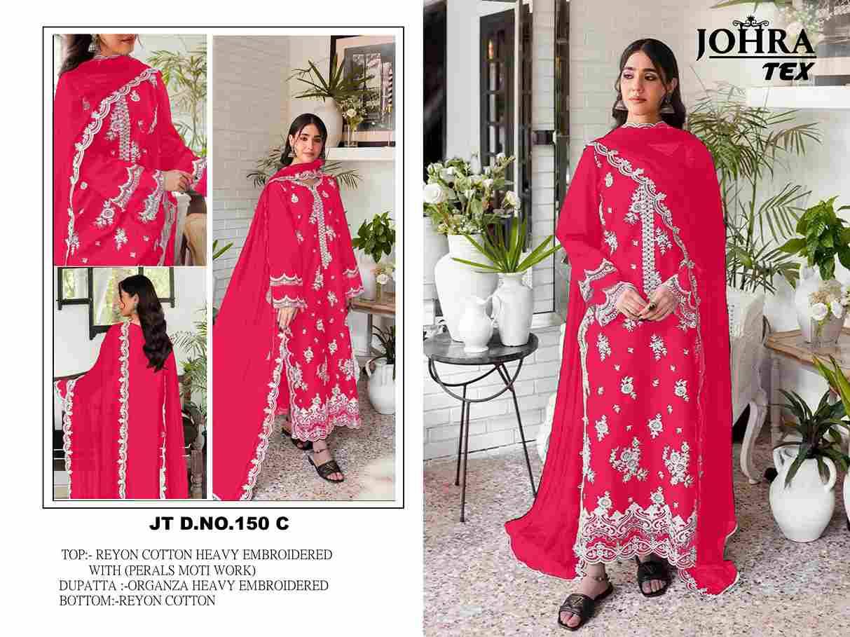 Johra Hit Design 150-C By Johra Tex Beautiful Pakistani Suits Colorful Stylish Fancy Casual Wear & Ethnic Wear Rayon Cotton Embroidered Dresses At Wholesale Price