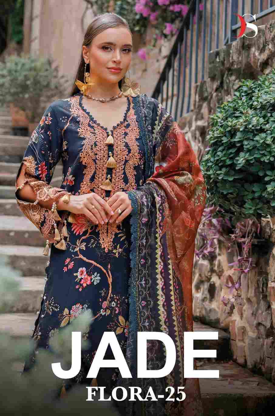 Jade Flora-25 By Deepsy Suits 9001 To 9006 Series Designer Pakistani Suits Beautiful Stylish Fancy Colorful Party Wear & Occasional Wear Pure Viscose Rayon Embroidered Dresses At Wholesale Price