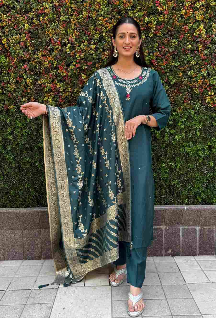 Kr-352 By Fashid Wholesale Designer Festive Suits Collection Beautiful Stylish Fancy Colorful Party Wear & Occasional Wear Roman Silk Kurti With Pent At Wholesale Price