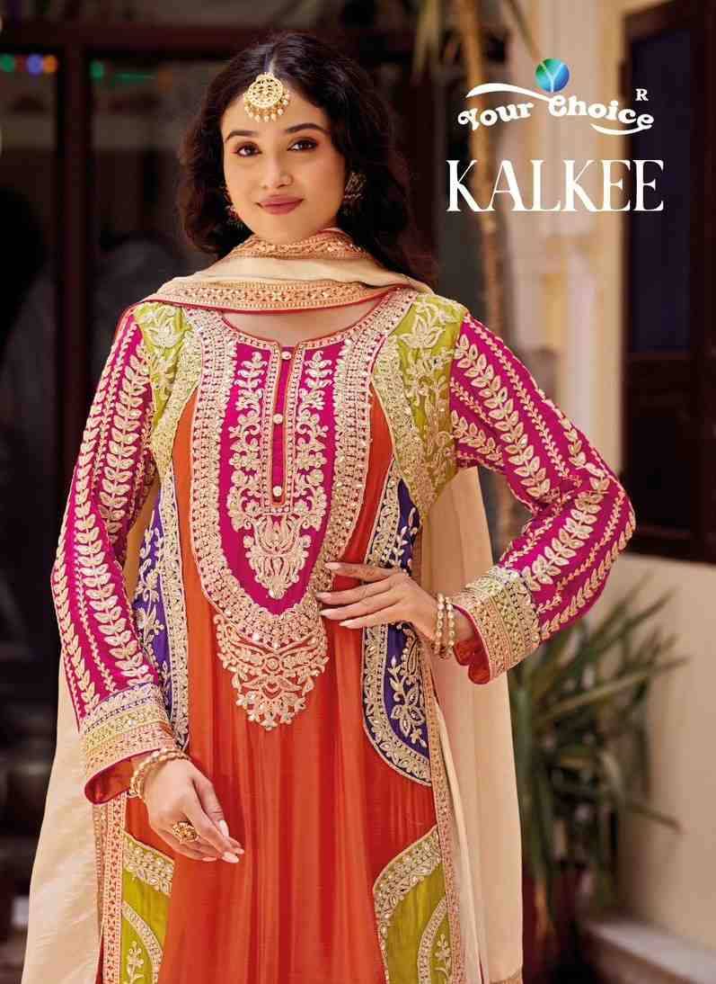 Kalkee By Your Choice 1001 To 1002 Series Designer Sharara Suits Beautiful Fancy Colorful Stylish Party Wear & Occasional Wear Heavy Chinnon Dresses At Wholesale Price