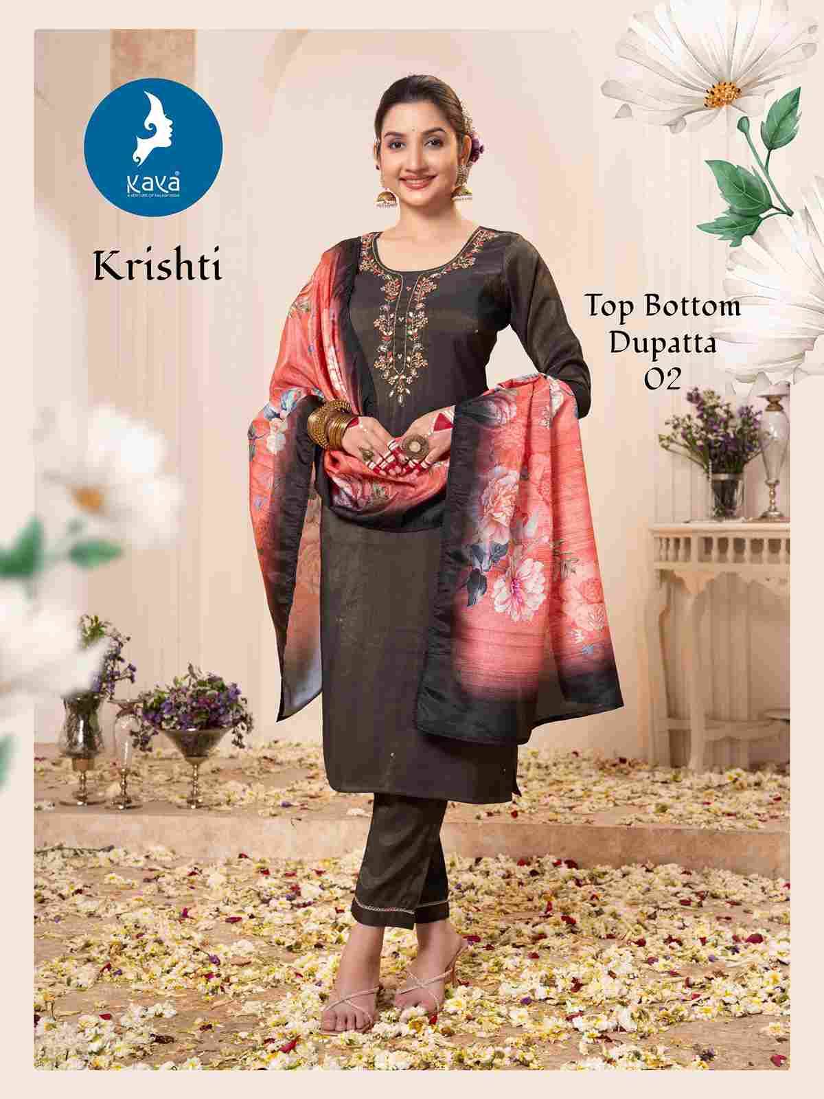 Krishti By Kaya 01 To 06 Series Beautiful Festive Suits Colorful Stylish Fancy Casual Wear & Ethnic Wear Roman Shimmer Dresses At Wholesale Price