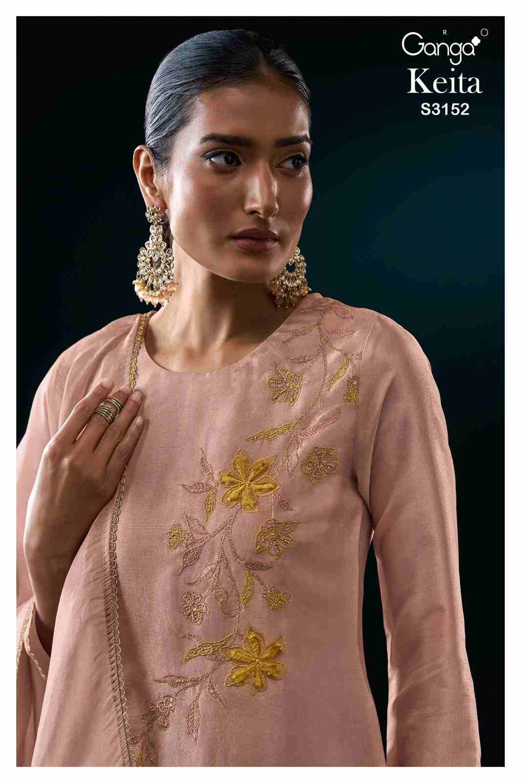 Keita-3152 By Ganga Fashion 3152-A To 3152-B Series Beautiful Festive Suits Colorful Stylish Fancy Casual Wear & Ethnic Wear Pure Bemberg Silk Dresses At Wholesale Price