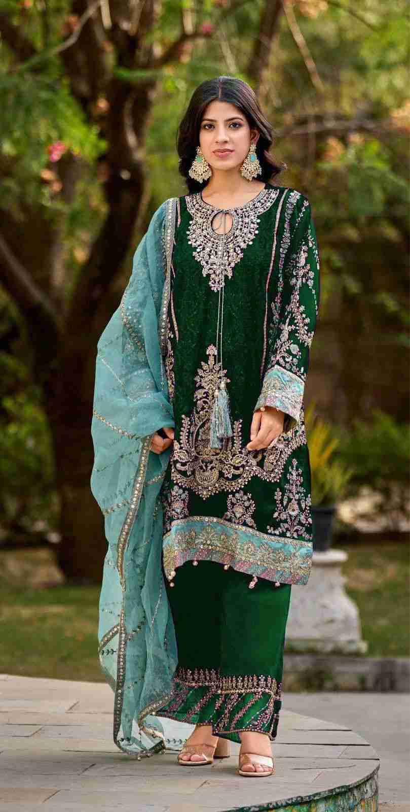 L-1889 By Fashid Wholesale 01 To 05 Series Beautiful Stylish Fancy Colorful Casual Wear & Ethnic Wear & Ready To Wear Velvet Embroidery Dresses At Wholesale Price