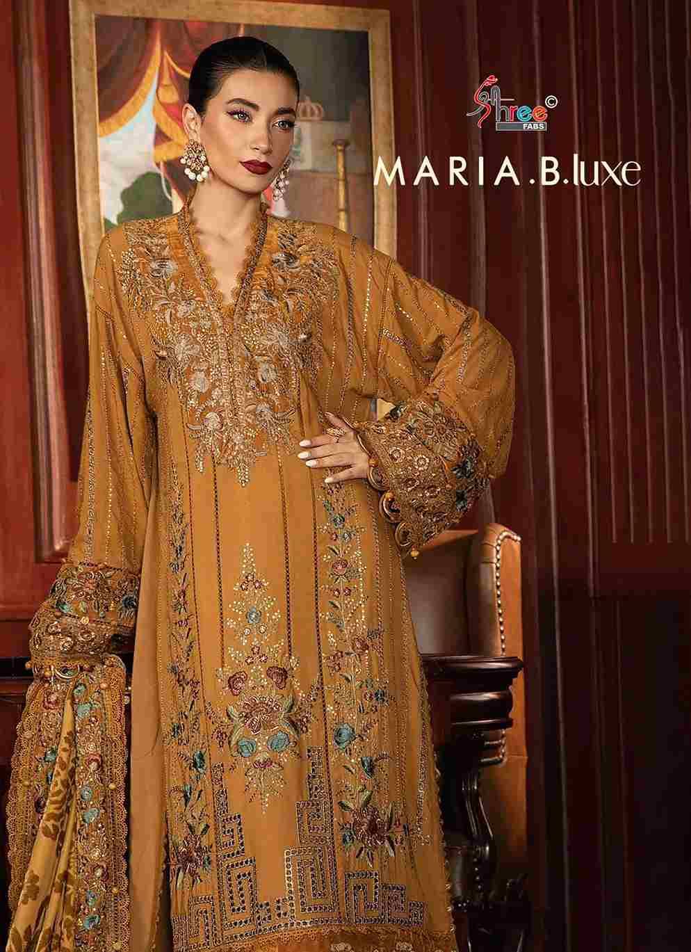 Maria.B.Luxe By Shree Fabs 3745 To 3747 Series Pakistani Stylish Beautiful Colourful Printed & Embroidered Party Wear & Occasional Wear Pure Viscose Rayon Dresses At Wholesale Price