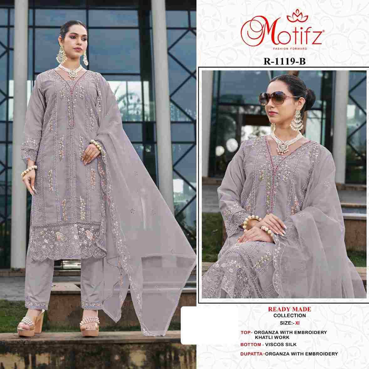 Motifz Hit Design 1119 Colours By Motifz 1119-A To 1119-D Series Beautiful Pakistani Suits Colorful Stylish Fancy Casual Wear & Ethnic Wear Organza Dresses At Wholesale Price