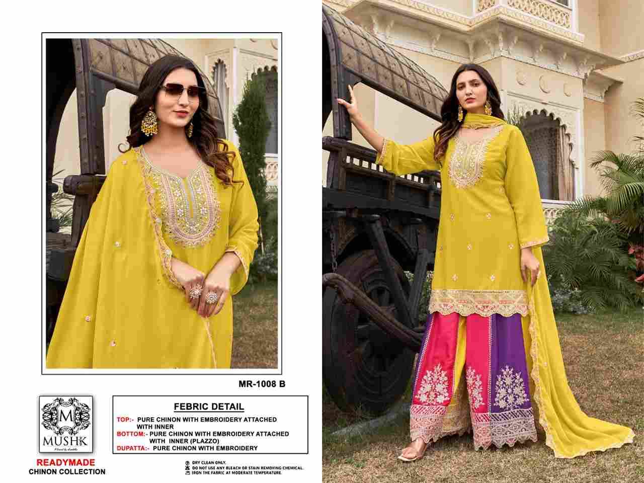 Mushq Hit Design R-1008 Colours By Mushq R-1008-A To R-1008-C Series Beautiful Winter Collection Pakistani Suits Stylish Fancy Colorful Casual Wear & Ethnic Wear Pure Chinnon Embroidery Dresses At Wholesale Price