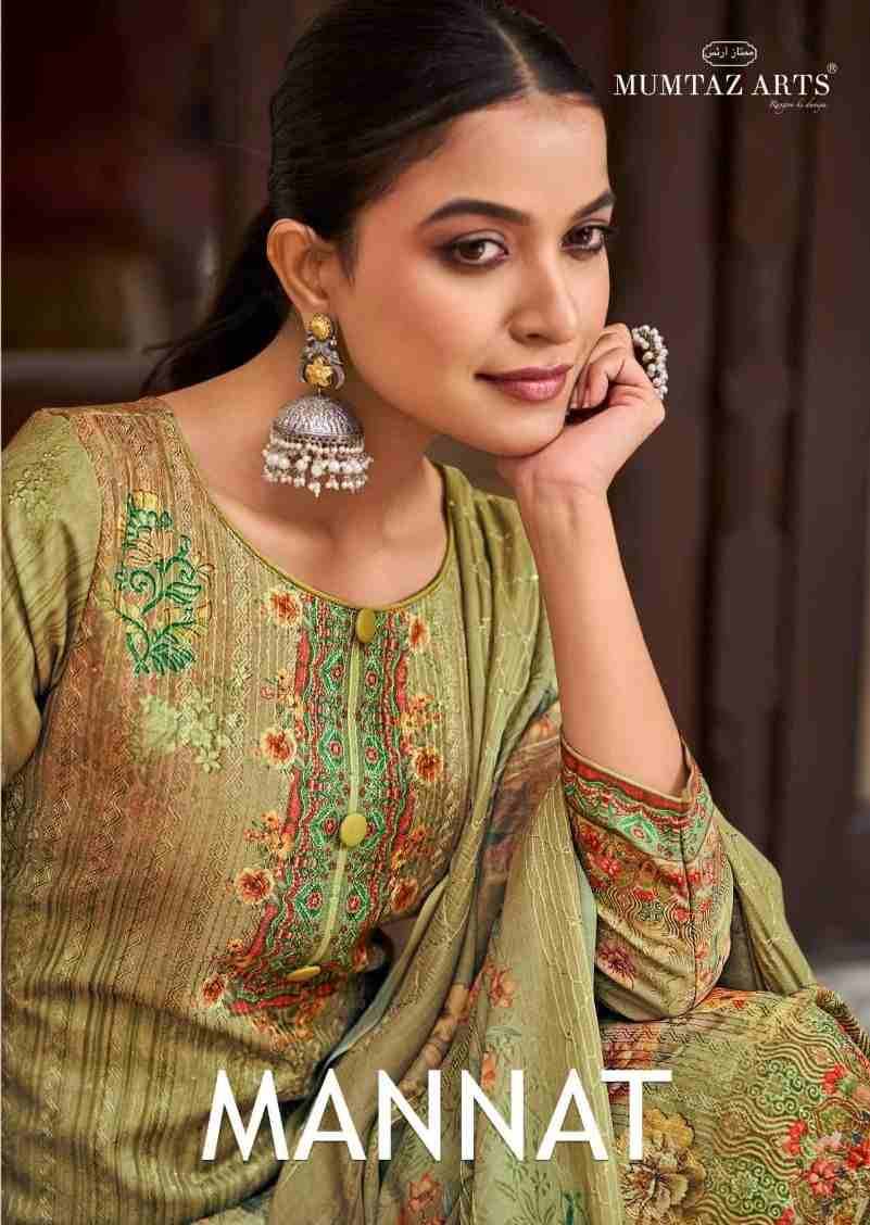 Mannat 201 Series By Mumtaz Arts 201 To 207 Series Beautiful Festive Suits Colorful Stylish Fancy Casual Wear & Ethnic Wear Pure Jam Print With Work Dresses At Wholesale Price