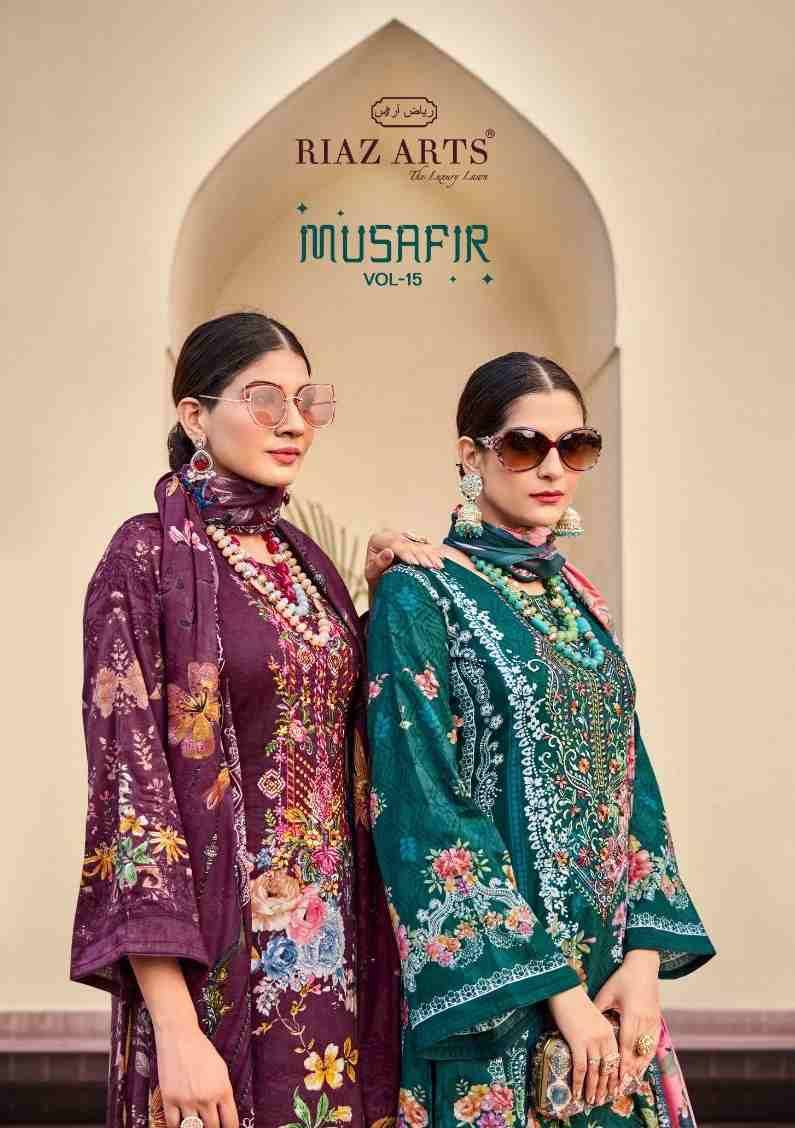 Musafir Vol-15 By Riaz Arts 23001 To 23008 Series Wholesale Designer Pakistani Suits Collection Beautiful Stylish Fancy Colorful Party Wear & Occasional Wear Pure Lawn Print With Embroidered Dresses At Wholesale Price