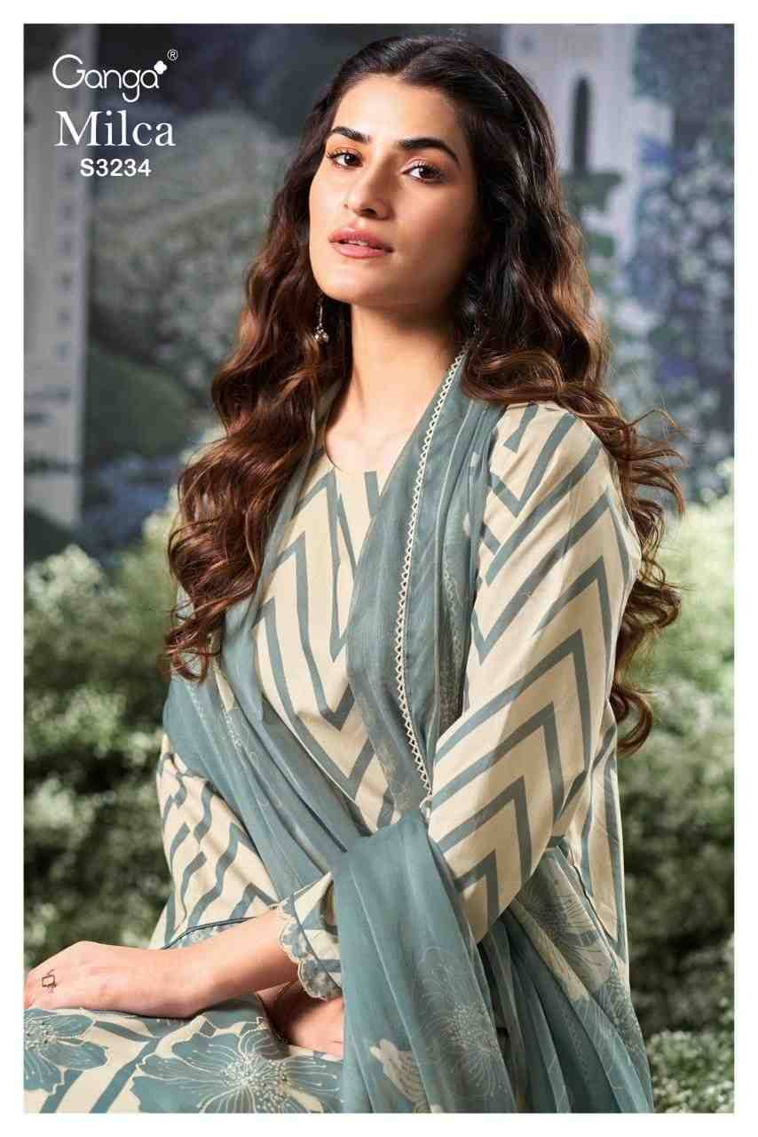 Milca-3234 By Ganga Fashion 3234-A To 3234-D Series Beautiful Festive Suits Colorful Stylish Fancy Casual Wear & Ethnic Wear Pure Cotton Print Dresses At Wholesale Price