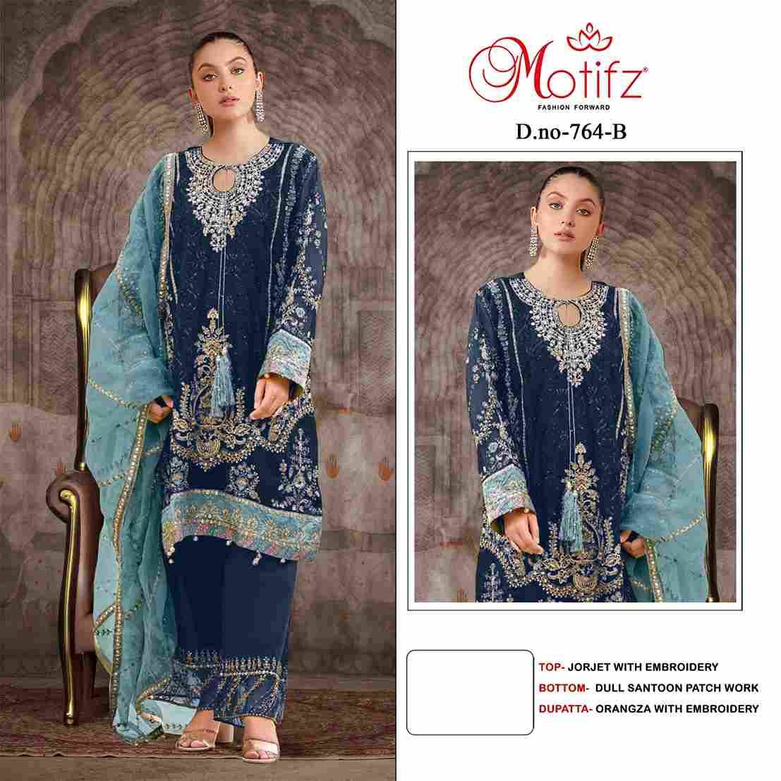 Motifz Hit Design 764 Colours By Motifz 764-A To 764-D Series Beautiful Pakistani Suits Colorful Stylish Fancy Casual Wear & Ethnic Wear Georgette Dresses At Wholesale Price