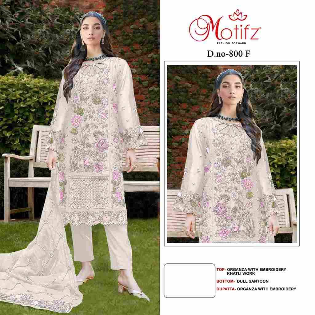 Motifz Hit Design 800 Colours Vol-2 By Motifz 800-E To 800-H Series Beautiful Pakistani Suits Colorful Stylish Fancy Casual Wear & Ethnic Wear Organza Dresses At Wholesale Price