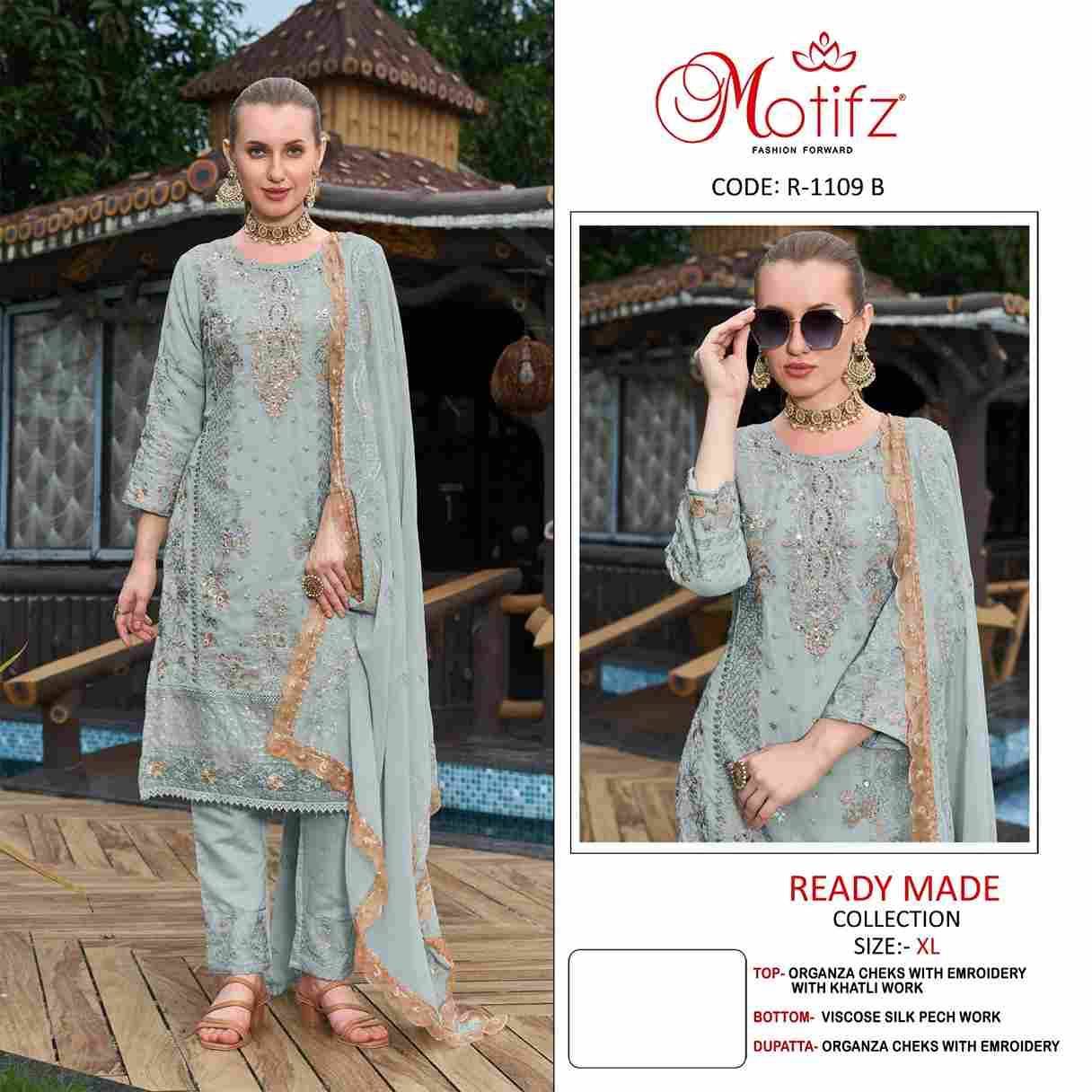 Motifz Hit Design 1109 Colours By Motifz 1109-A To 1109-D Series Beautiful Pakistani Suits Colorful Stylish Fancy Casual Wear & Ethnic Wear Organza Dresses At Wholesale Price