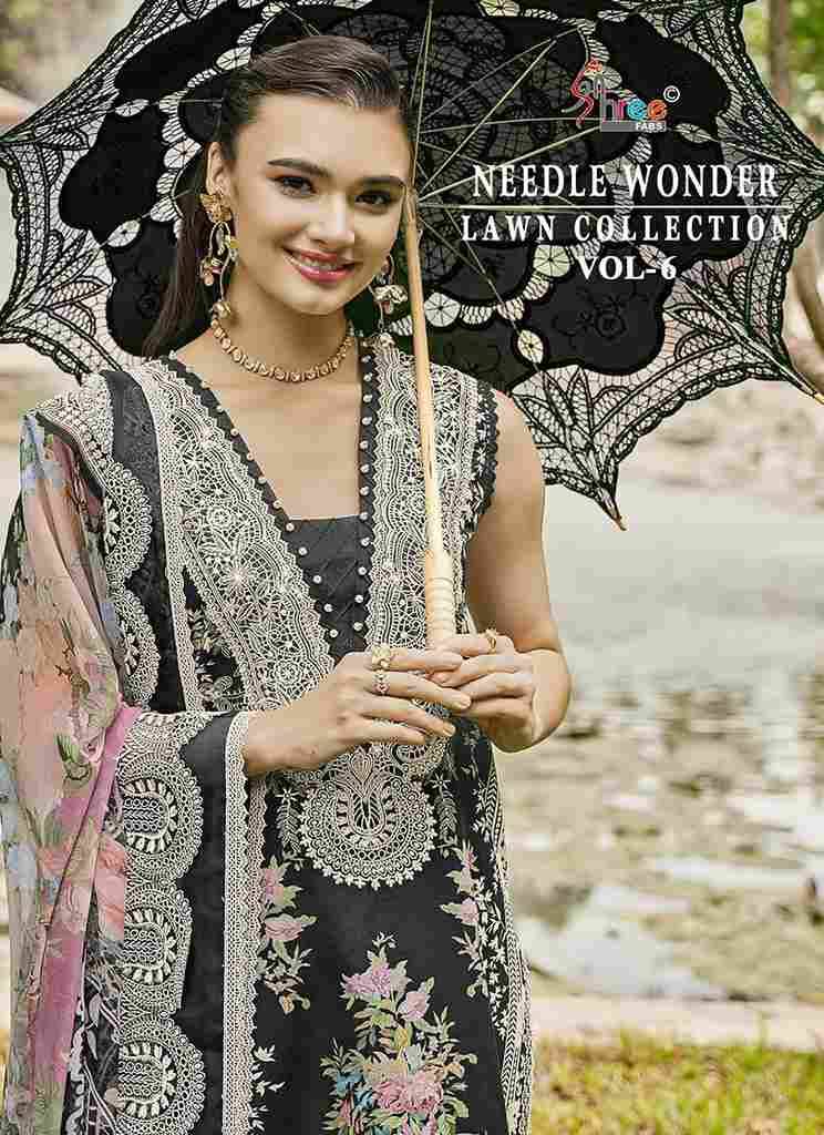 Needle Wonder Lawn Collection Vol-6 By Shree Fabs 3687 To 3692 Series Designer Pakistani Suits Beautiful Fancy Stylish Colorful Party Wear & Occasional Wear Pure Cotton With Embroidery Dresses At Wholesale Price