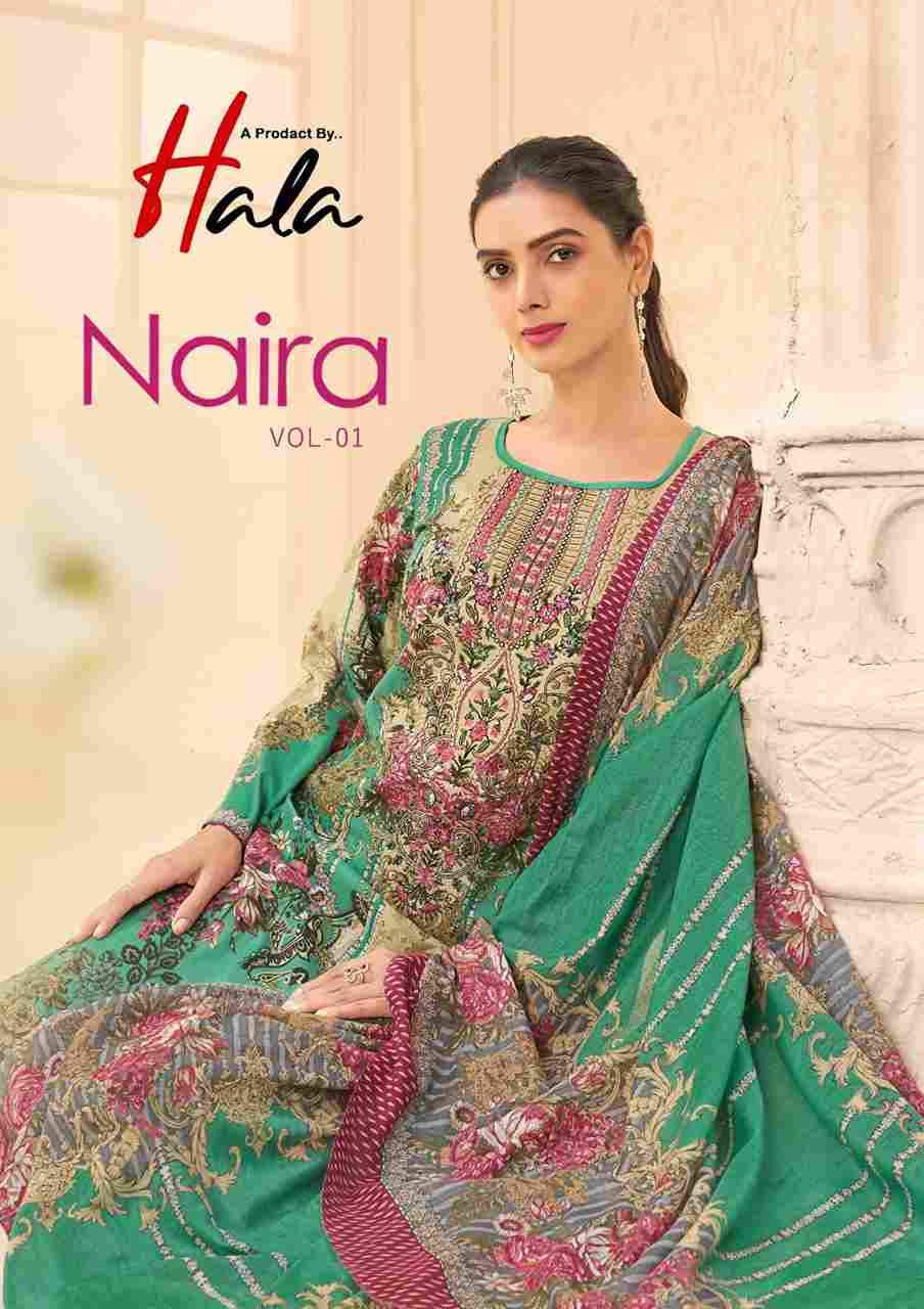 Naira Vol-1 By Hala 1001 To 1008 Series Beautiful Festive Suits Stylish Fancy Colorful Casual Wear & Ethnic Wear Pure Cotton Digital Print Dresses At Wholesale Price