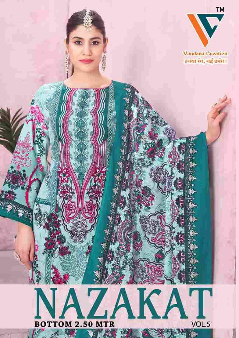 Nazakat Vol-5 By Vandana Creation 5001 To 5008 Series Beautiful Festive Suits Stylish Fancy Colorful Casual Wear & Ethnic Wear Soft Cotton Print Dresses At Wholesale Price