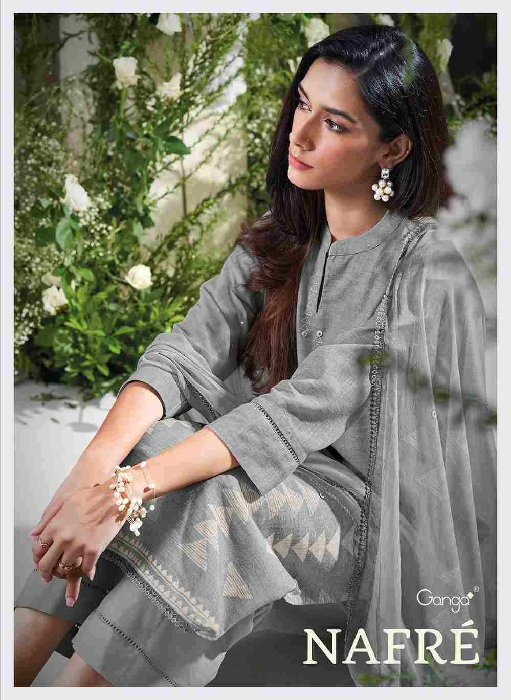 Nafre By Ganga Fashion 2045 To 2050 Series Beautiful Festive Suits Colorful Stylish Fancy Casual Wear & Ethnic Wear Pure Cotton Linen Print Dresses At Wholesale Price