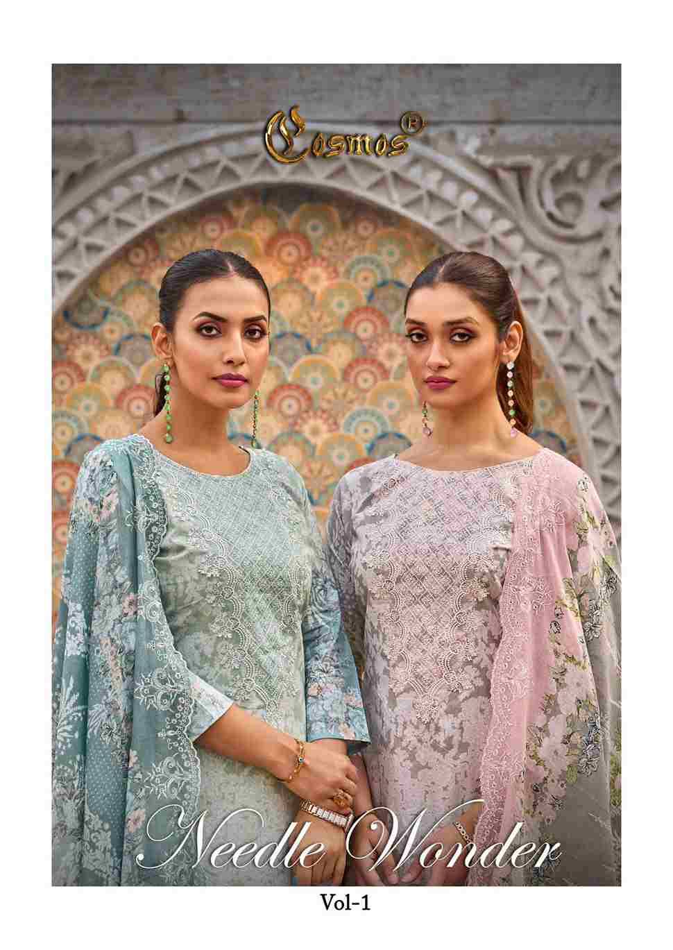 Needle Wonder Vol-1 By Cosmos 1001 To 1008 Series Beautiful Pakistani Suits Colorful Stylish Fancy Casual Wear & Ethnic Wear Lawn Cotton Embroidered Dresses At Wholesale Price