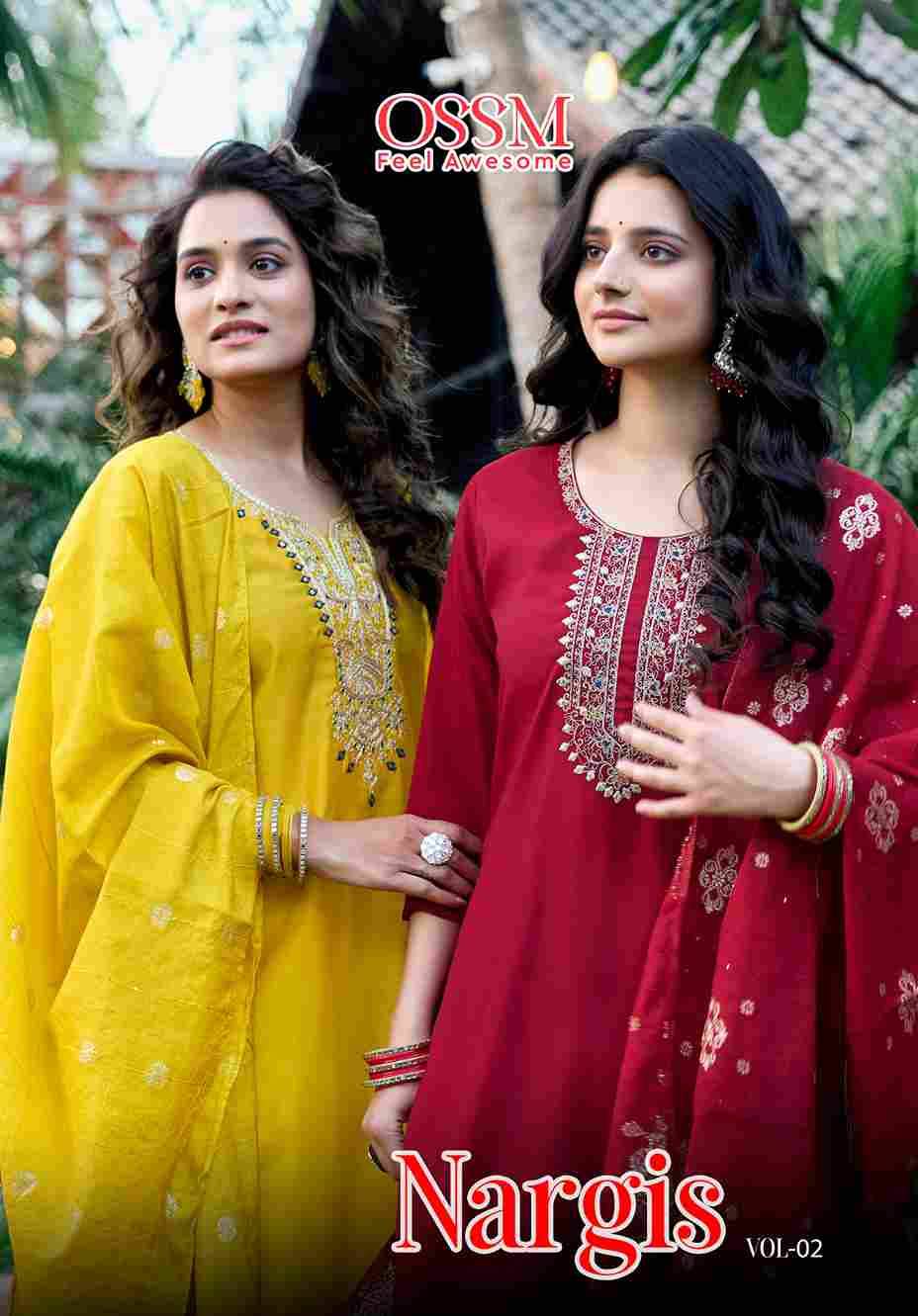 Nargis Vol-2 By Ossm 2001 To 2006 Series Festive Suits Beautiful Fancy Colorful Stylish Party Wear & Occasional Wear Viscose Roman Print Dresses At Wholesale Price