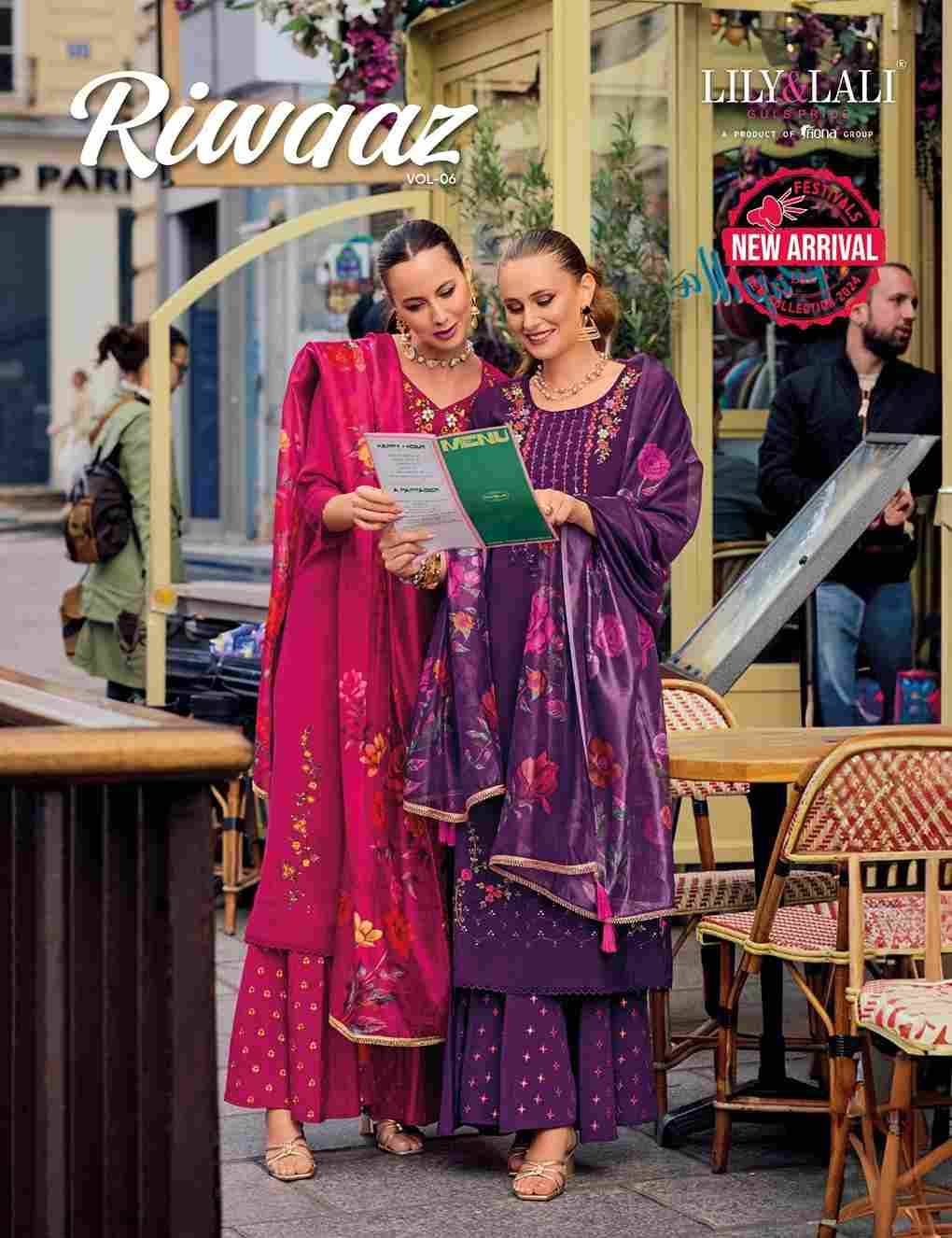 Riwaaz Vol-6 By Lily And Lali 21601 To 21606 Series Beautiful Stylish Suits Fancy Colorful Casual Wear & Ethnic Wear & Ready To Wear Milan Silk Dresses At Wholesale Price