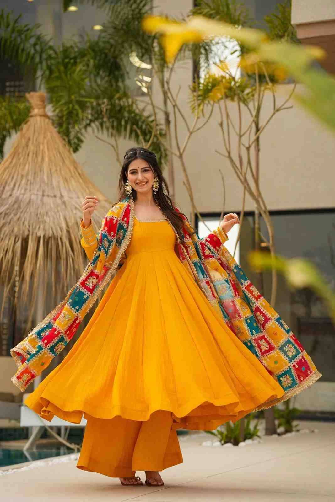 R-5810 By Fashid Wholesale Beautiful Fancy Colorful Stylish Party Wear & Occasional Wear Chinon Silk Dresses At Wholesale Price